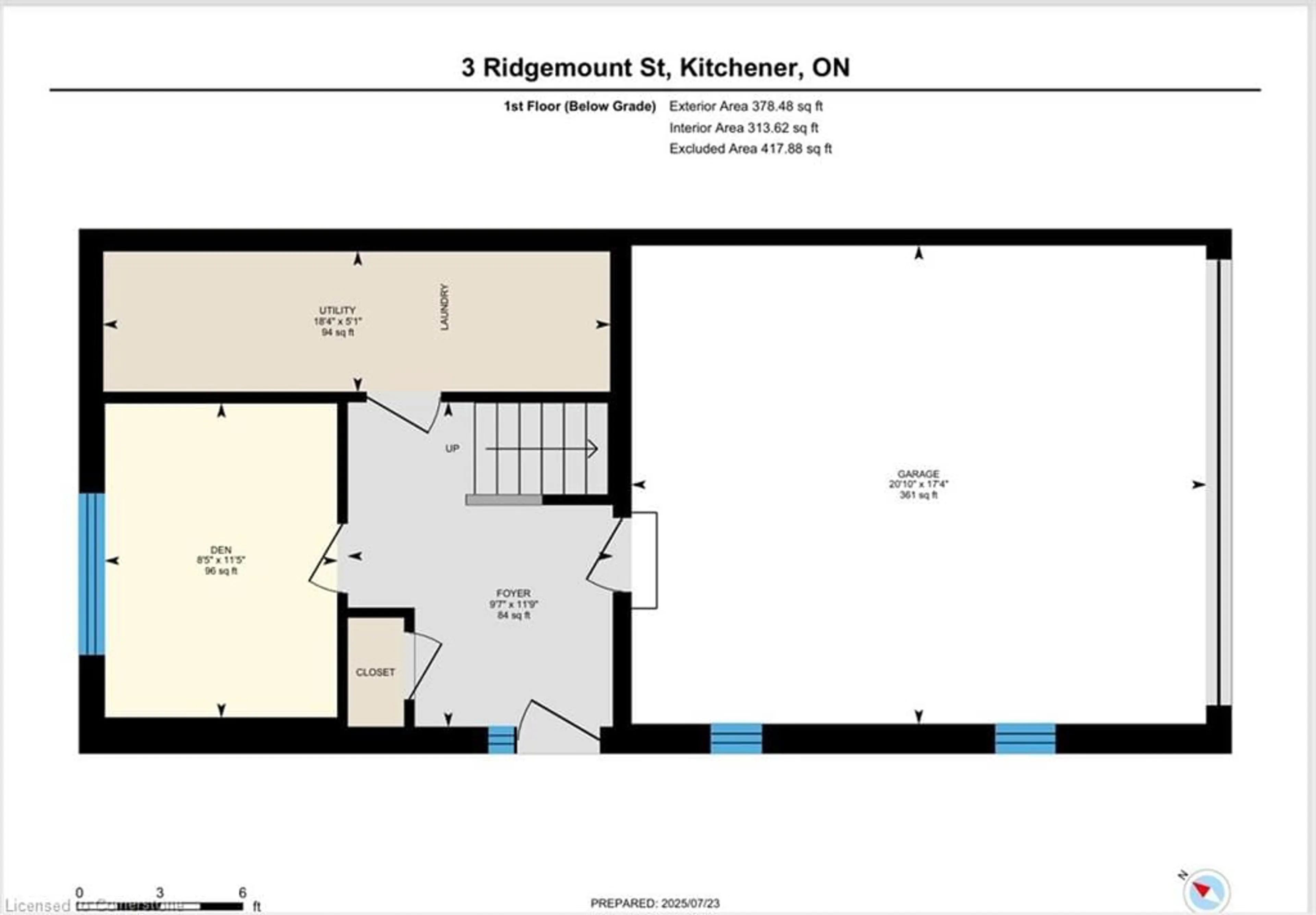 Floor plan for 3 Ridgemount St, Kitchener Ontario N2P 0J2