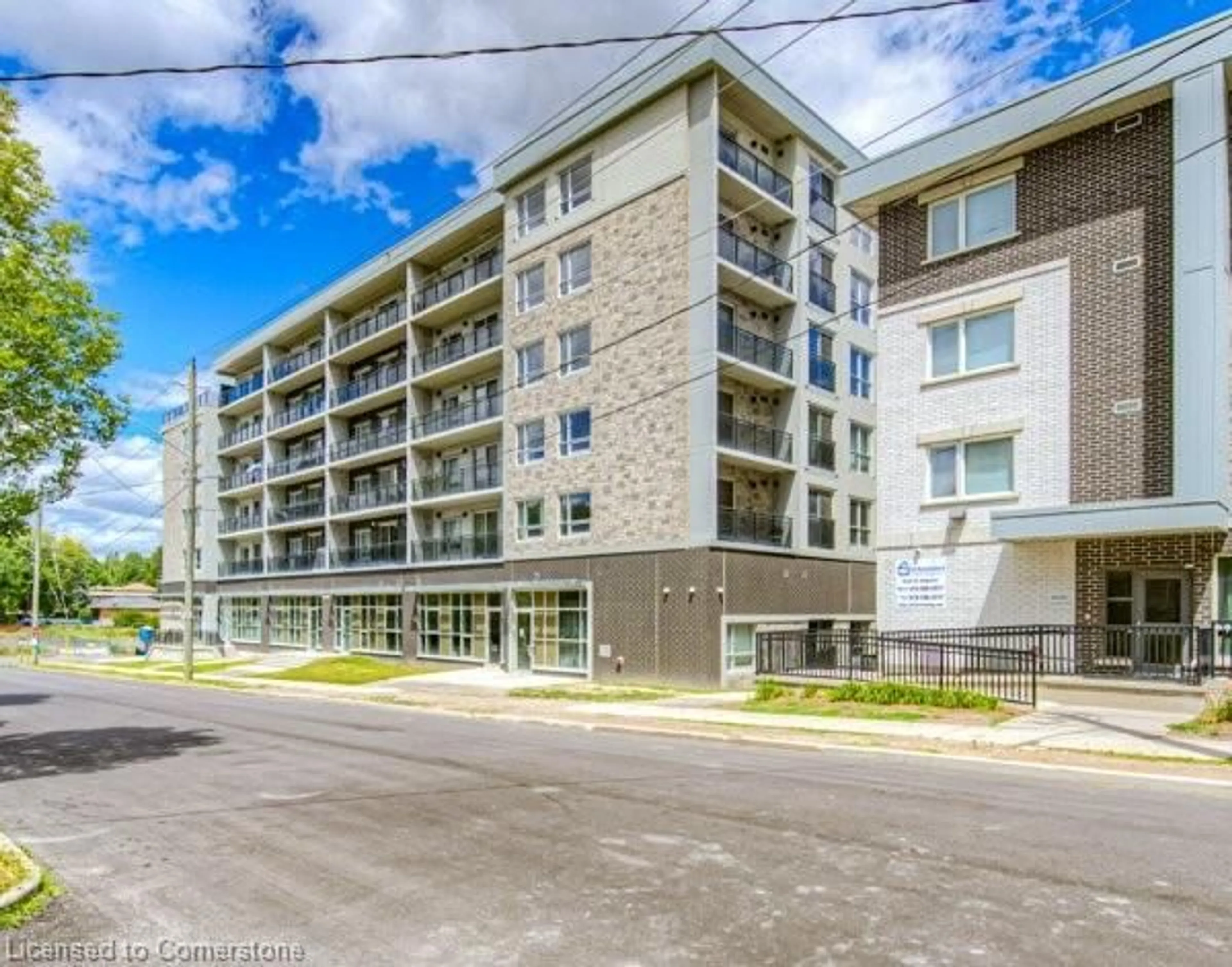 A pic from outside/outdoor area/front of a property/back of a property/a pic from drone, street for 275 Larch St #F311, Waterloo Ontario N2L 3R2