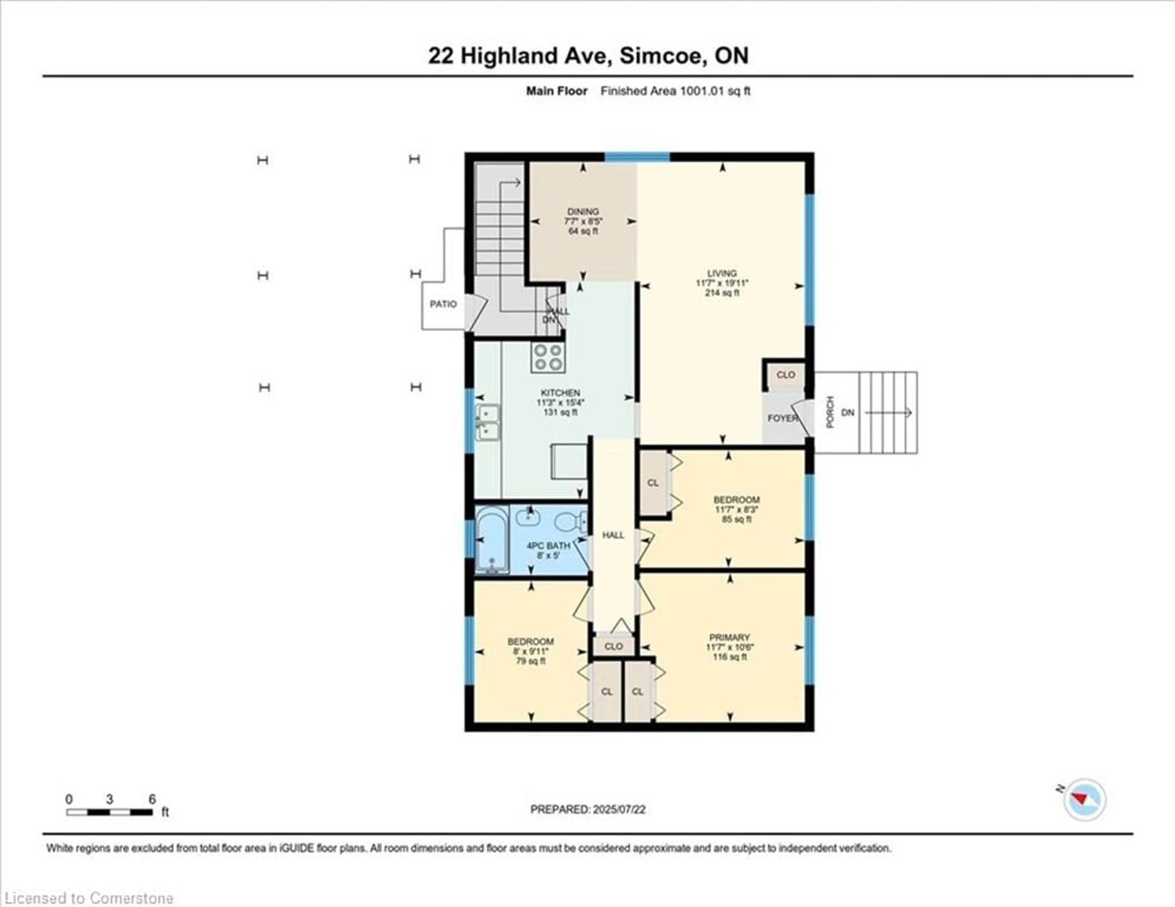 Floor plan for 22 Highland Ave, Simcoe Ontario N3Y 2R9