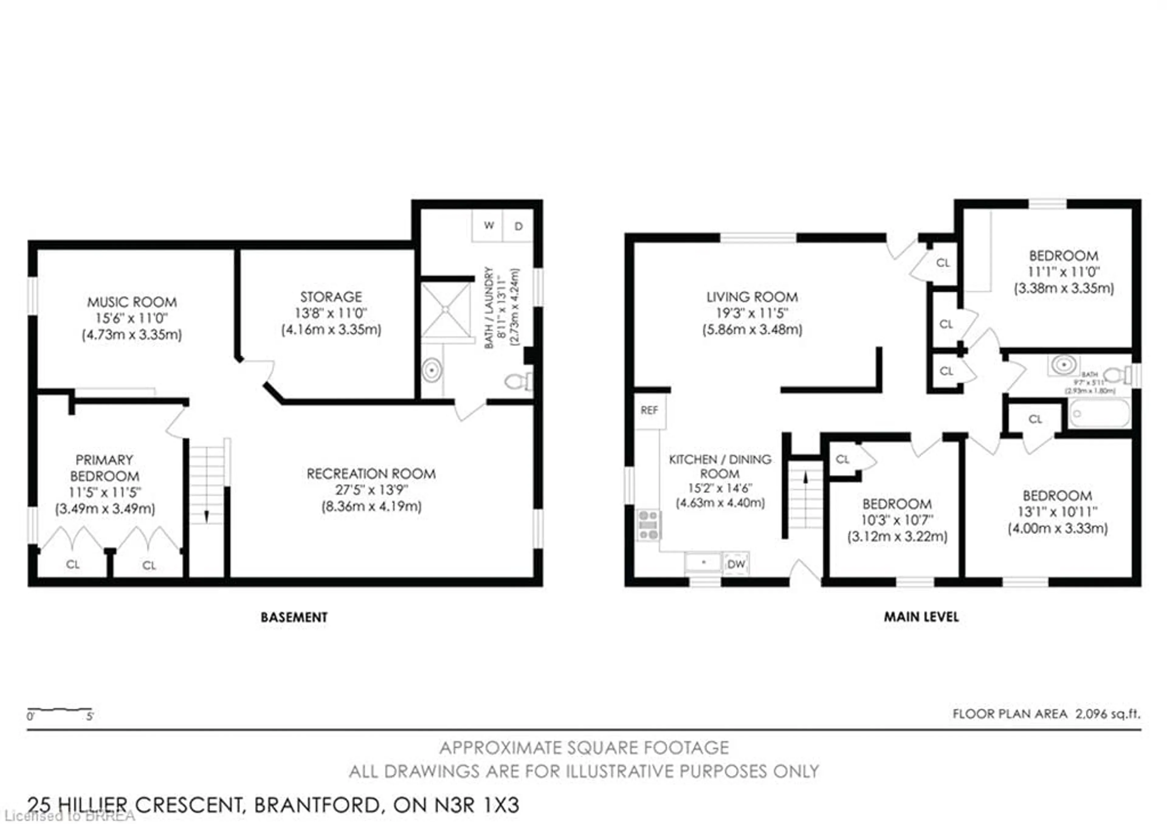 Floor plan for 25 Hillier Cres, Brantford Ontario N3R 1X3