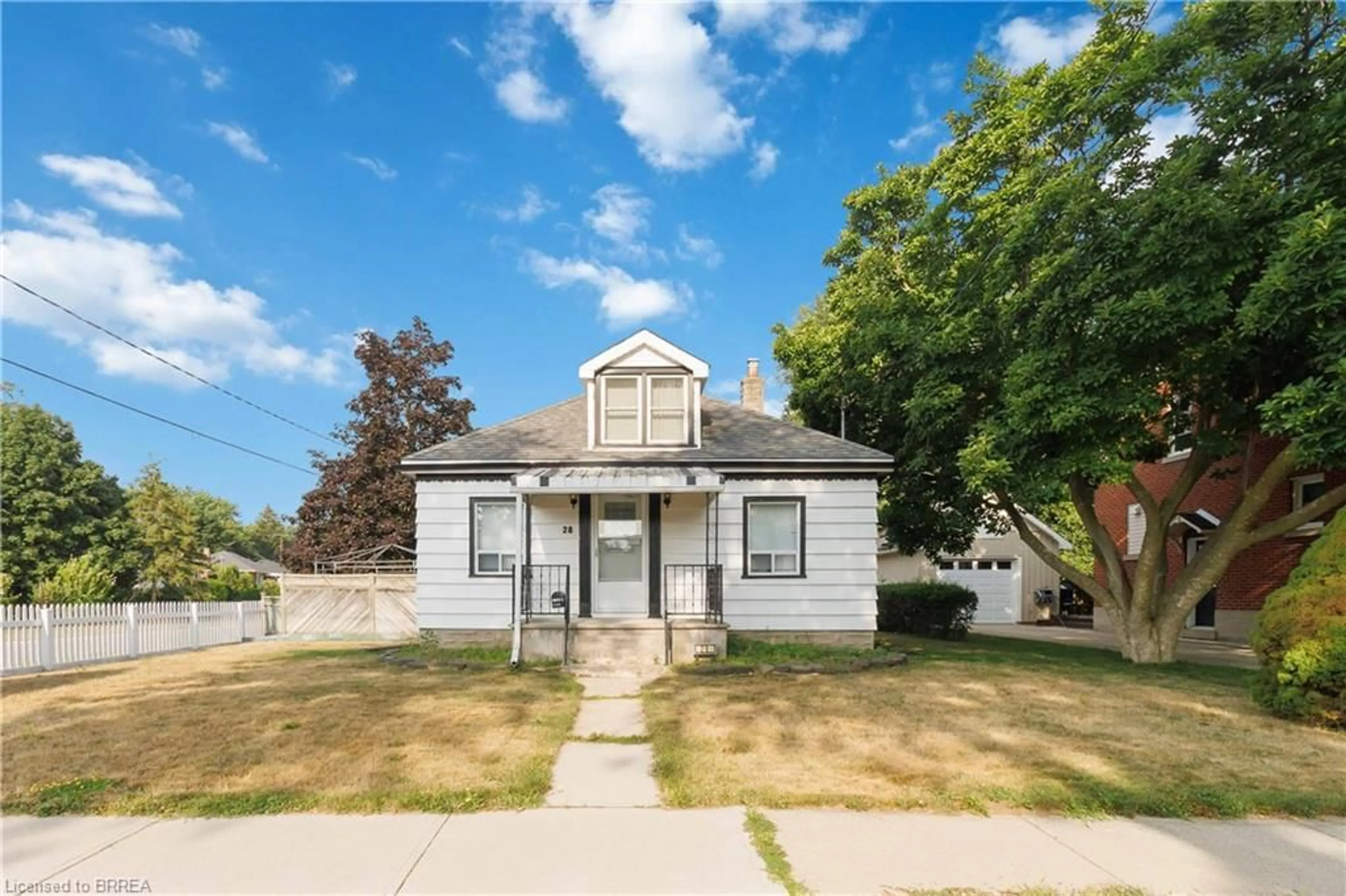 Home with vinyl exterior material, street for 28 Hamilton Ave, Brantford Ontario N3S 6Z8