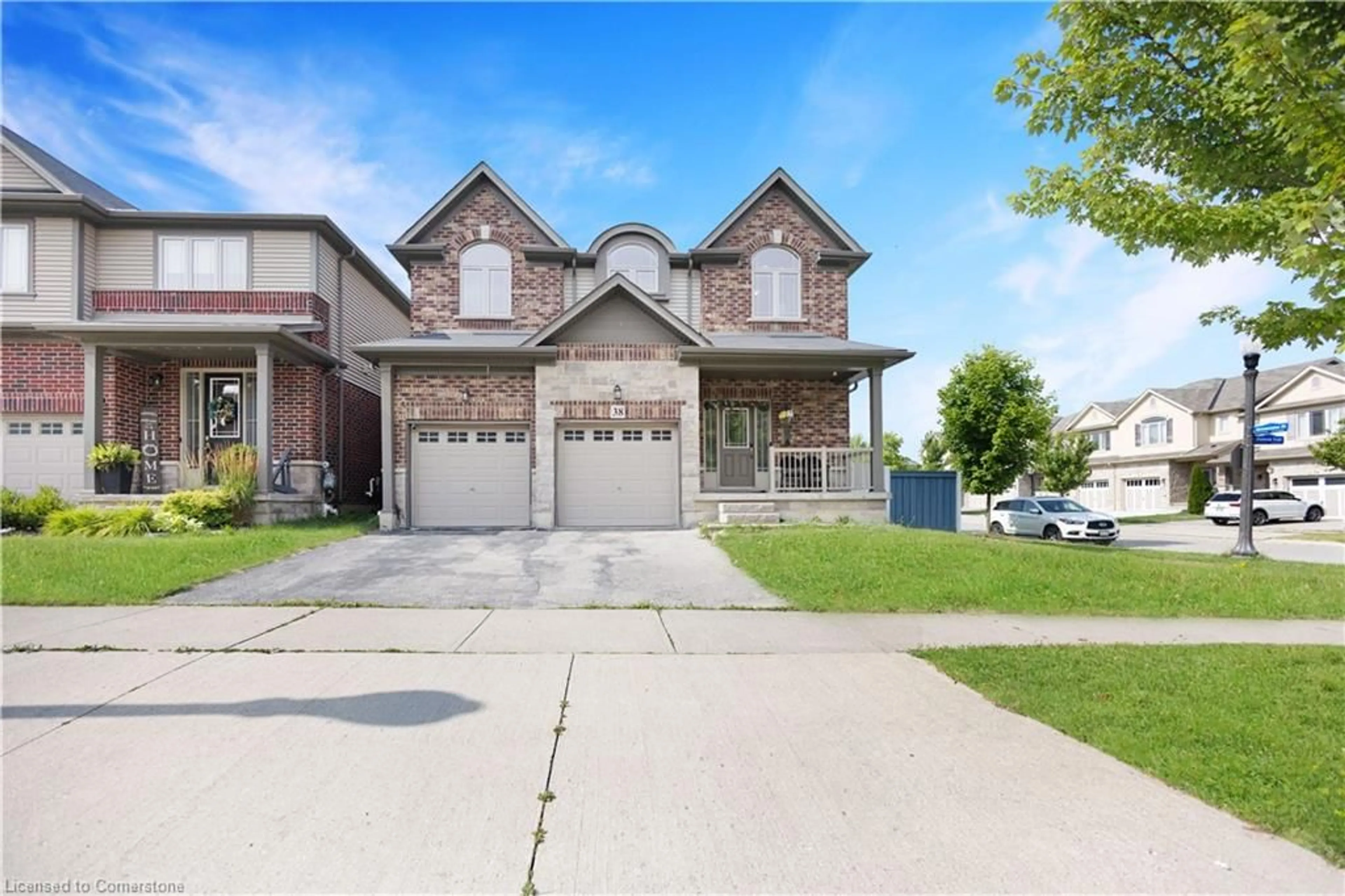 Home with brick exterior material, street for 38 Elmbank Trail, Kitchener Ontario N2R 0G9