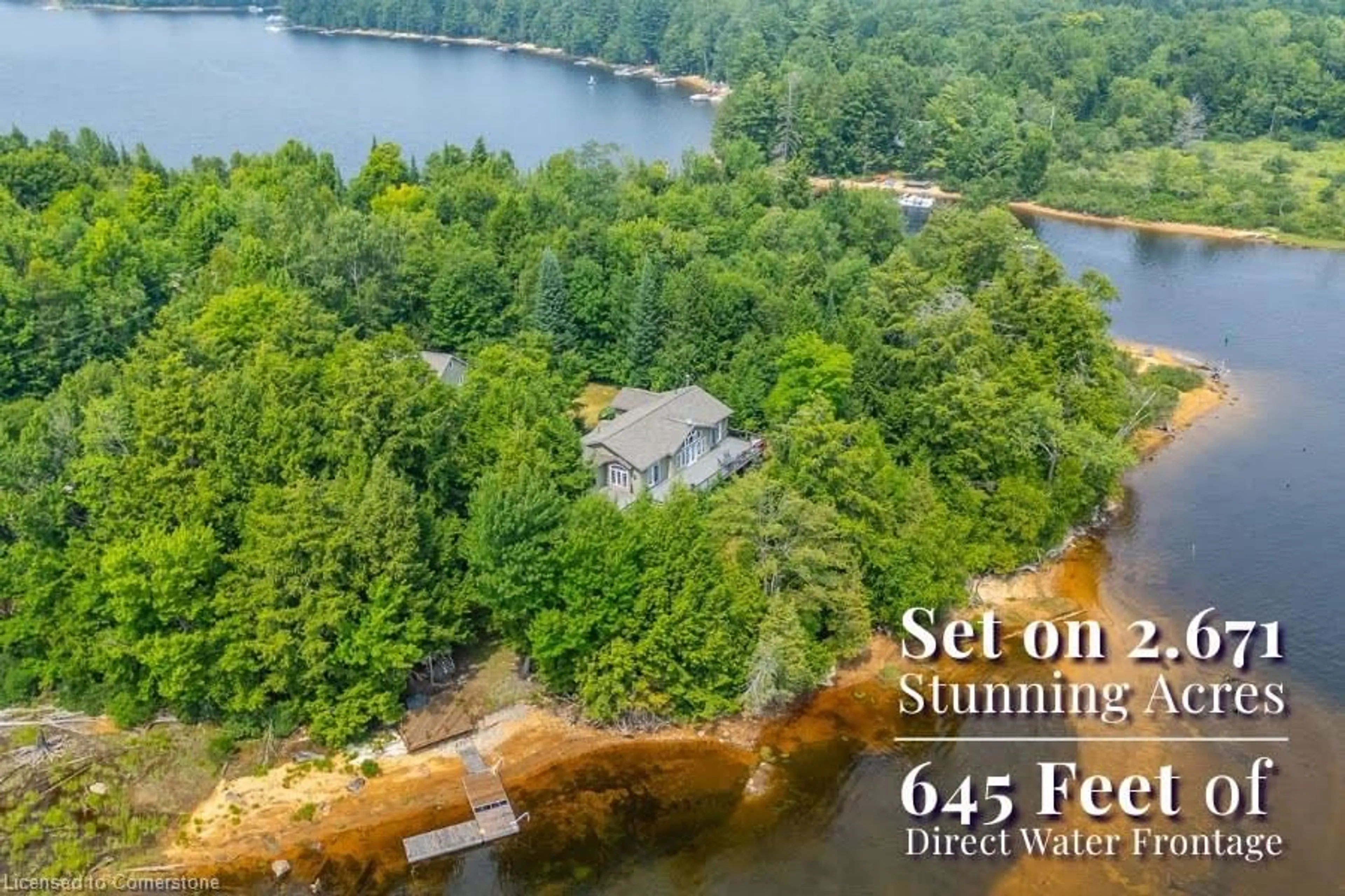 A pic from outside/outdoor area/front of a property/back of a property/a pic from drone, water/lake/river/ocean view for 1184 Rattlesnake Rd, Dysart Ontario K0M 1S0