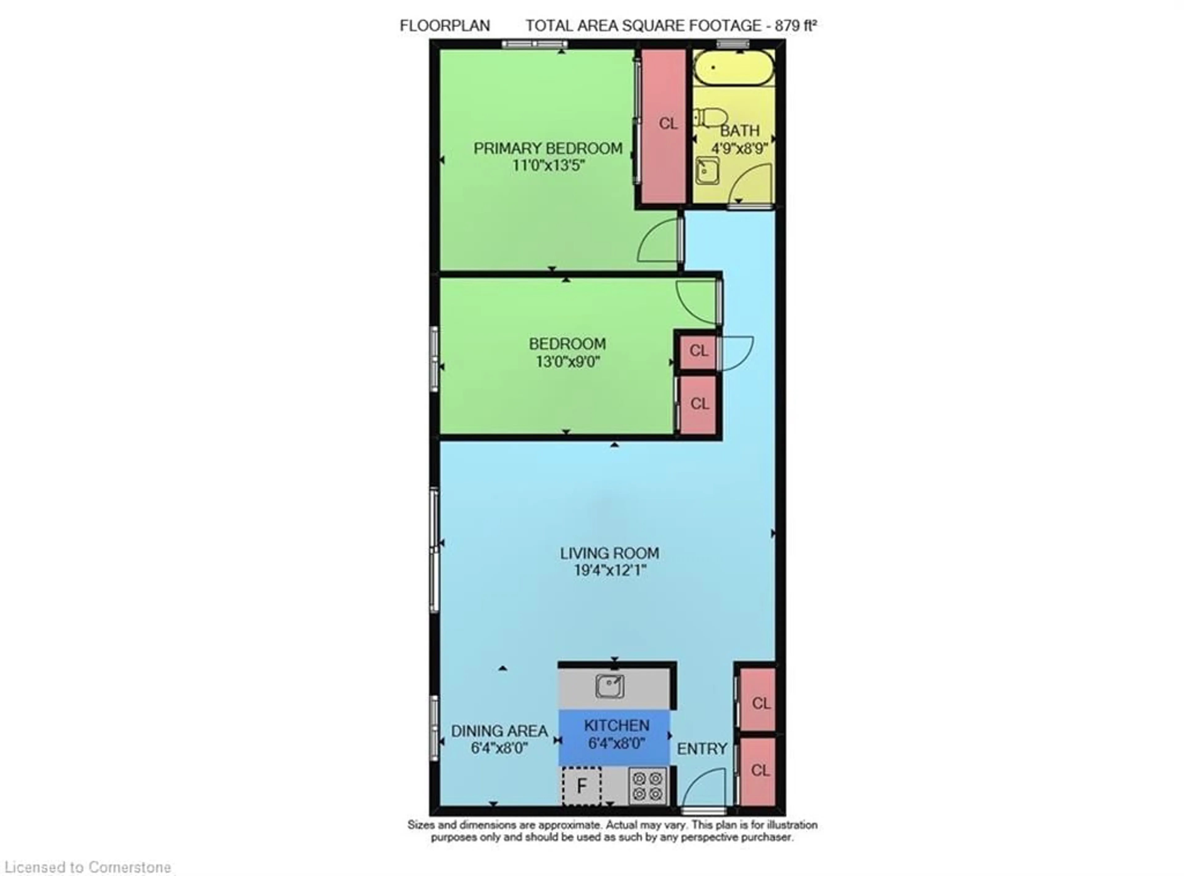 Floor plan for 87 St George St #608, Brantford Ontario N3R 1V5