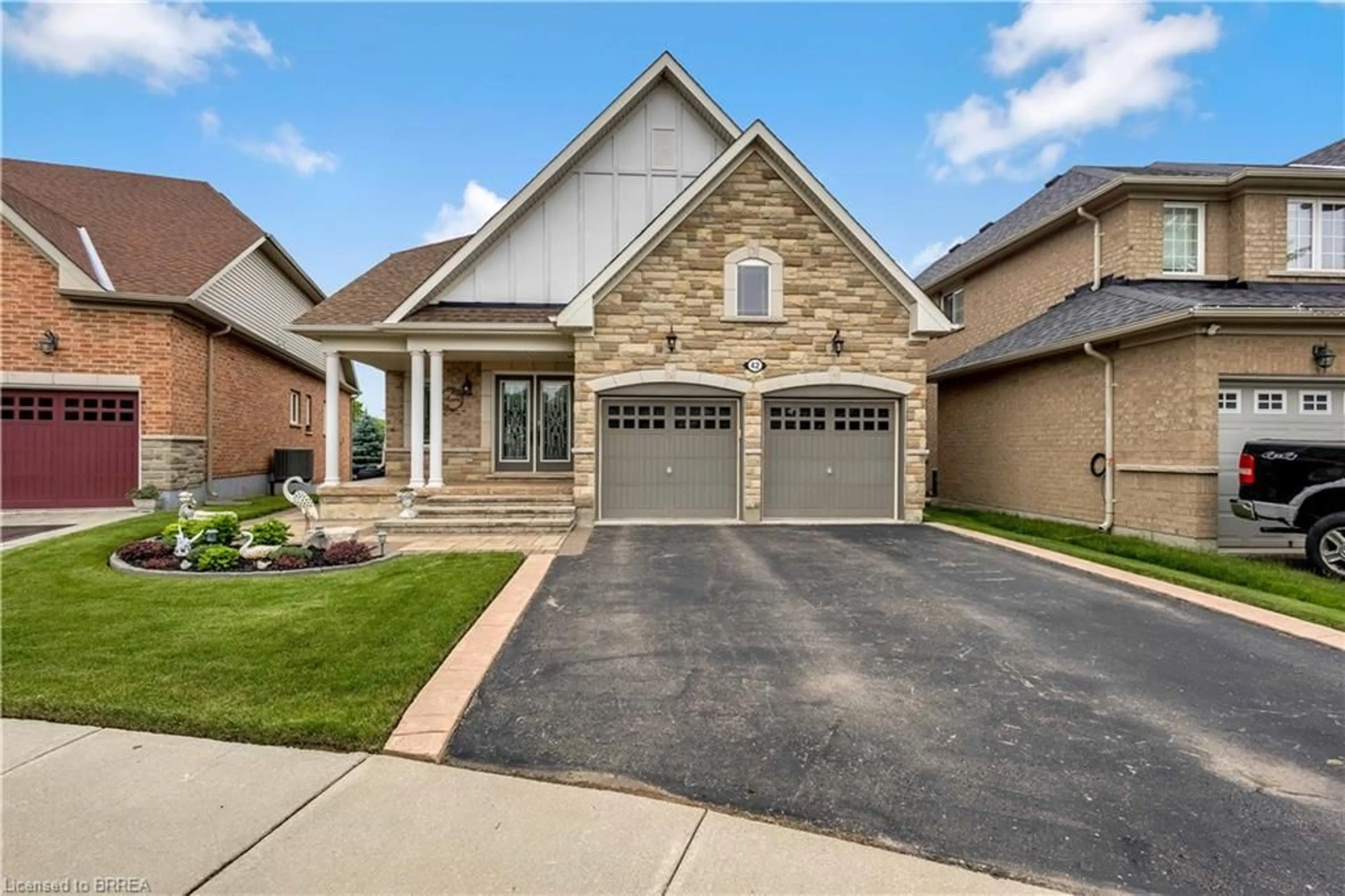 Home with brick exterior material, street for 42 Davidson Crt, Brantford Ontario N3S 0C6