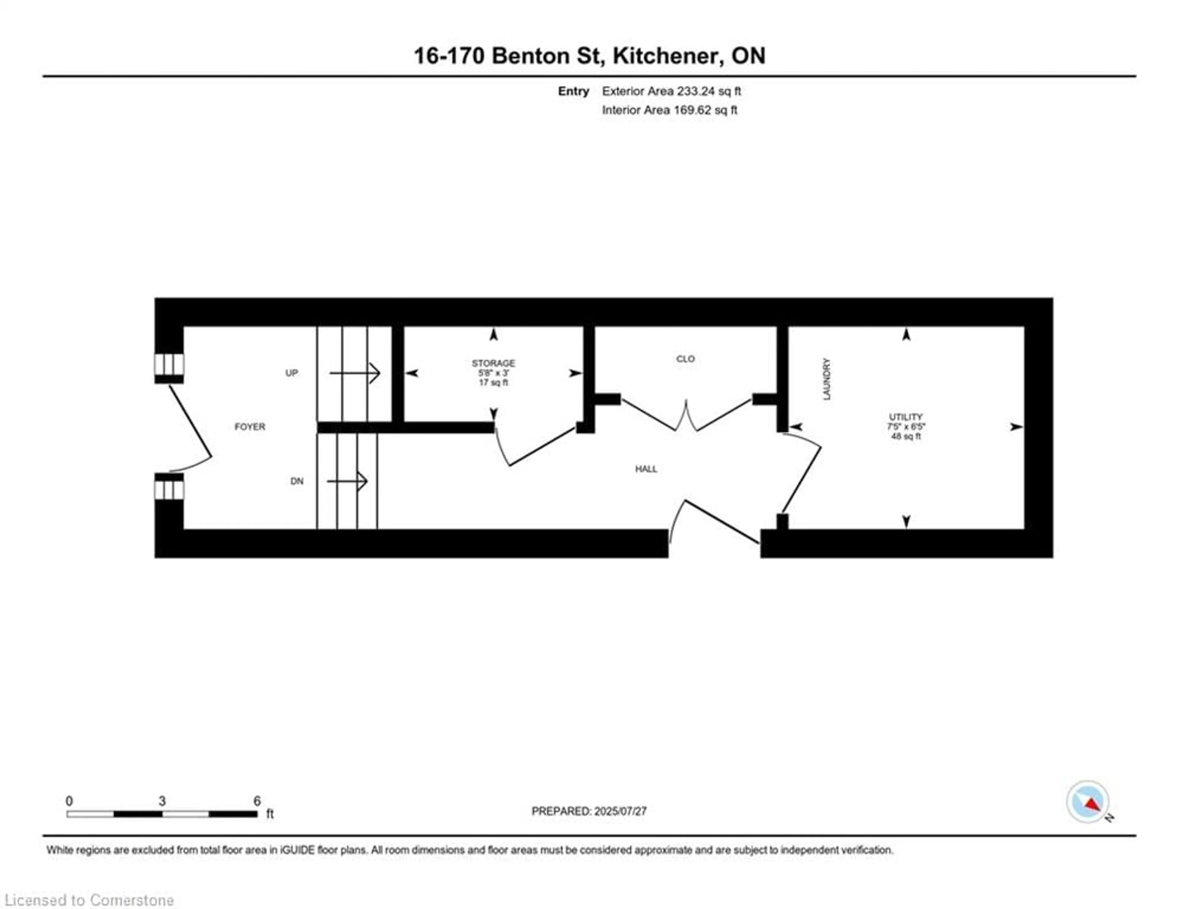 Floor plan for 170 Benton St #16, Kitchener Ontario N2G 3H8