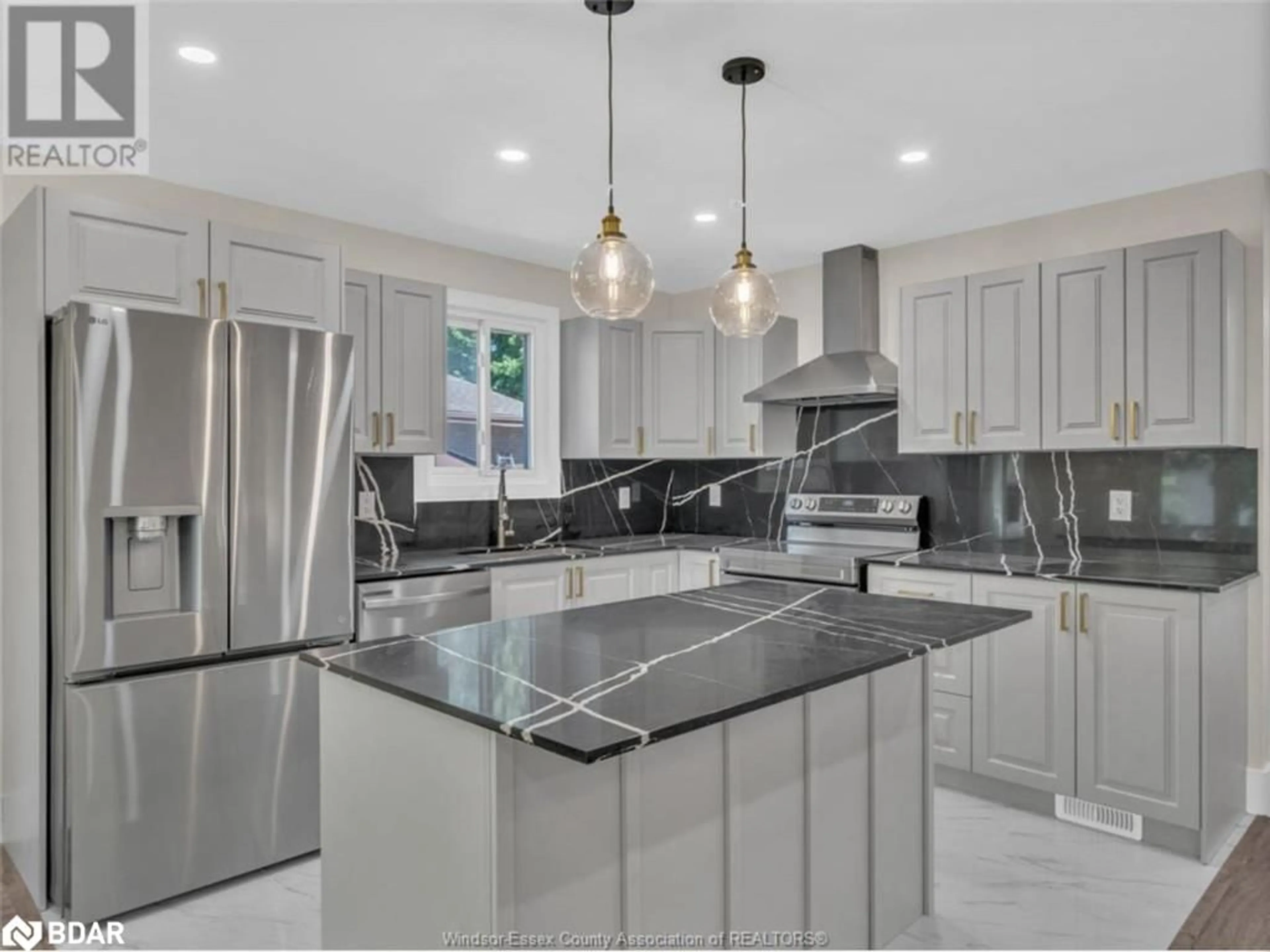 Contemporary kitchen, ceramic/tile floor for 9515 Kerby Rd, Windsor Ontario N8R 1K1
