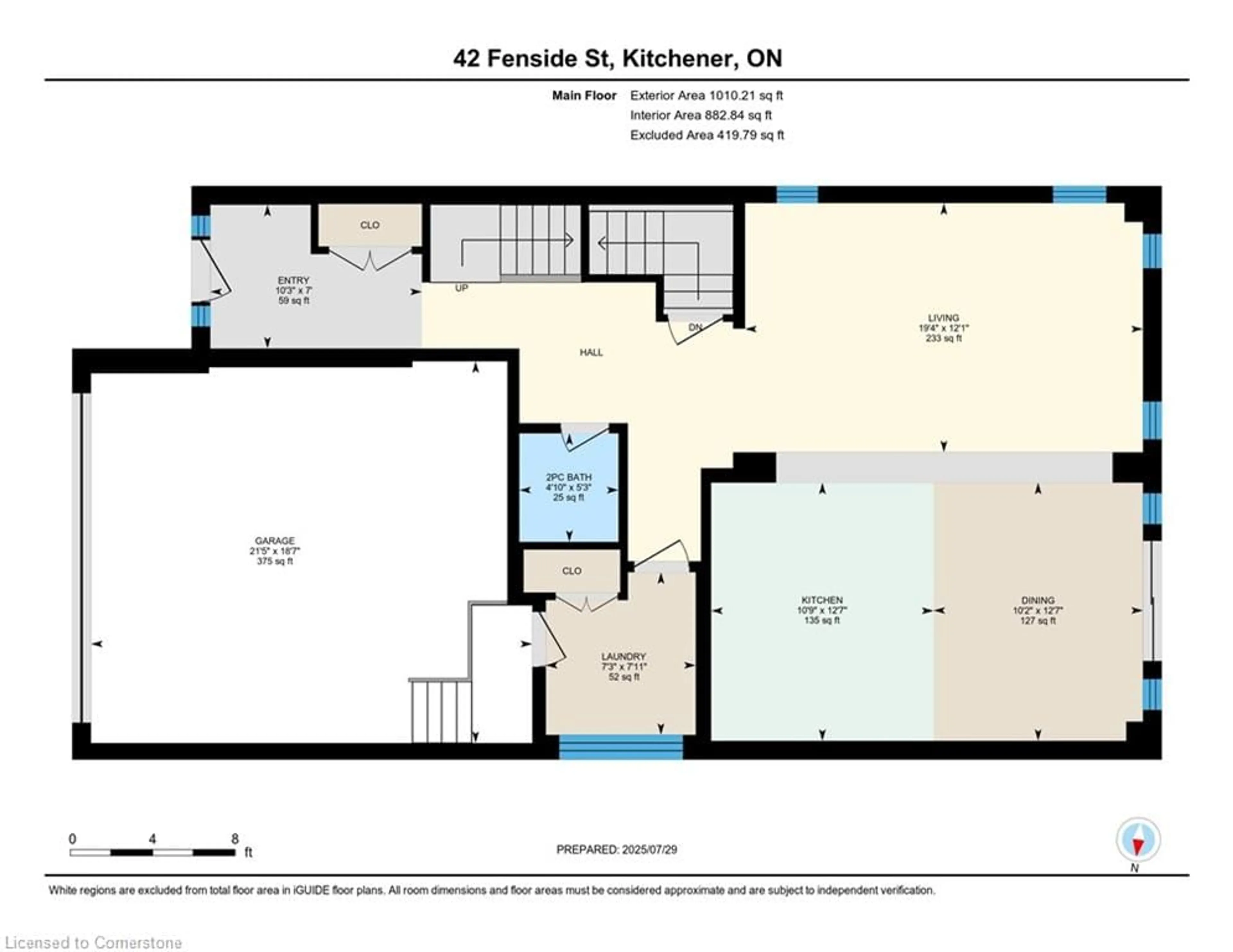 Floor plan for 42 Fenside St, Kitchener Ontario N2P 0H9