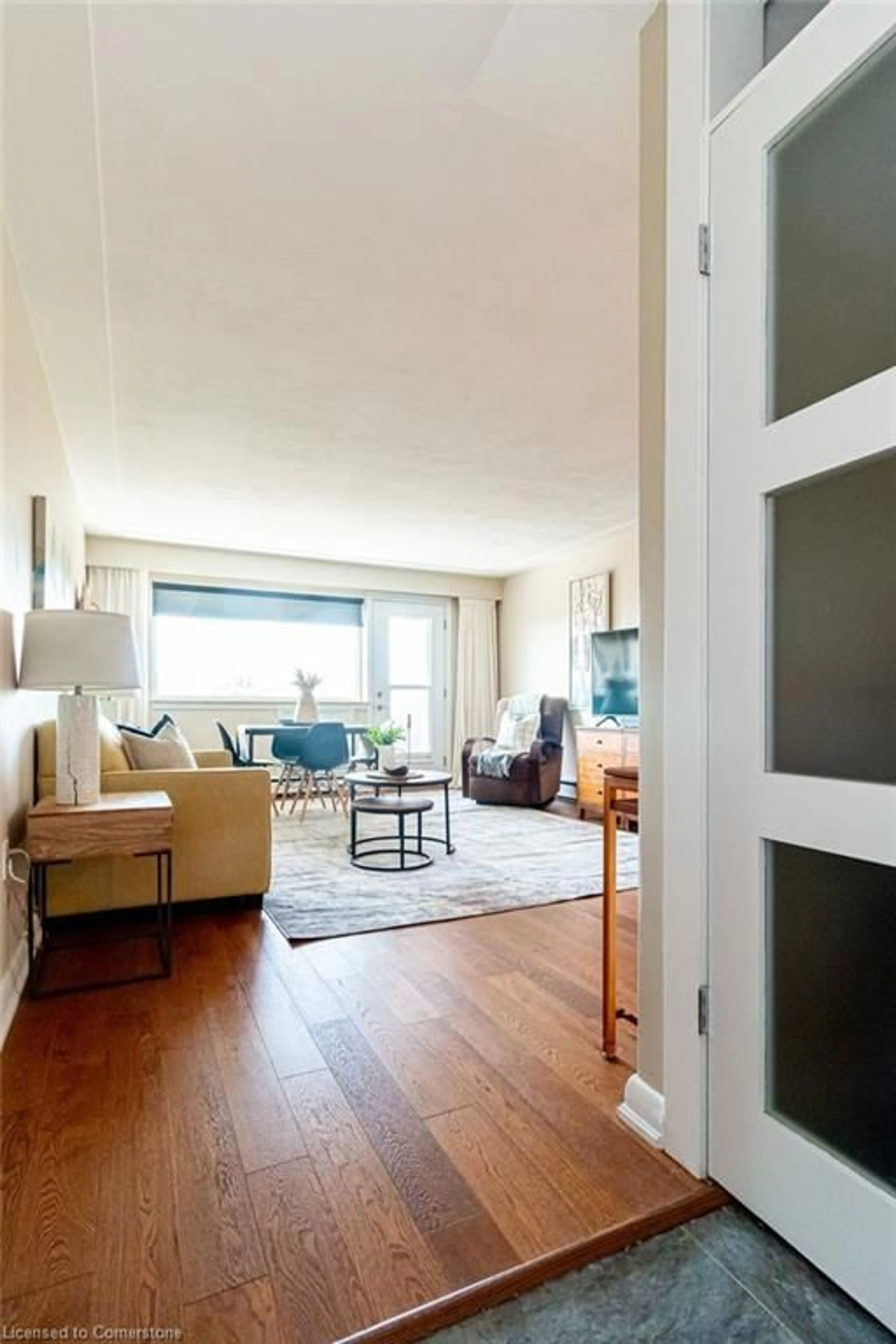 Living room with furniture, wood/laminate floor for 9 Grant Blvd #503, Dundas Ontario L9H 4L5