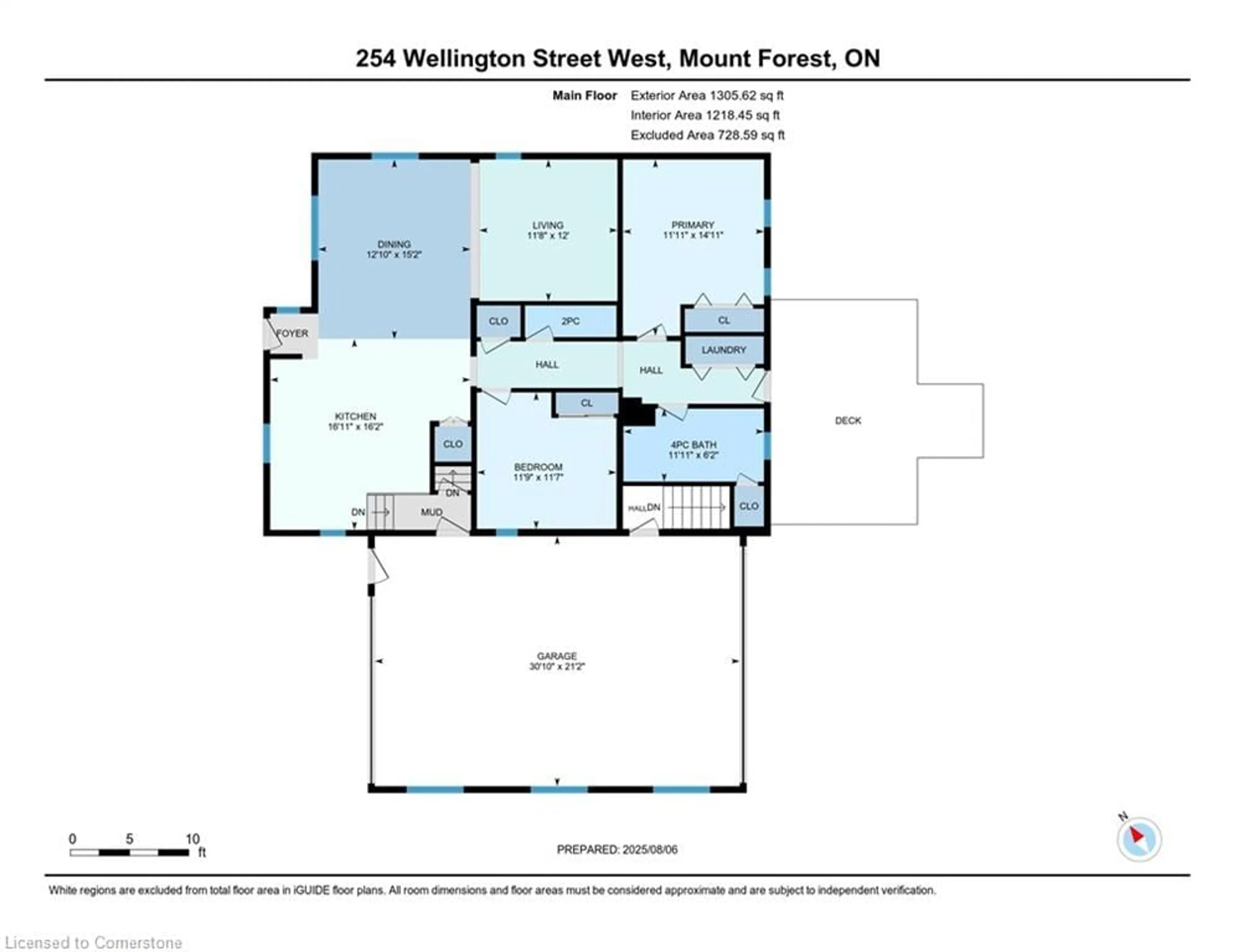 Floor plan for 254 Wellington St, Mount Forest Ontario N0G 2L0