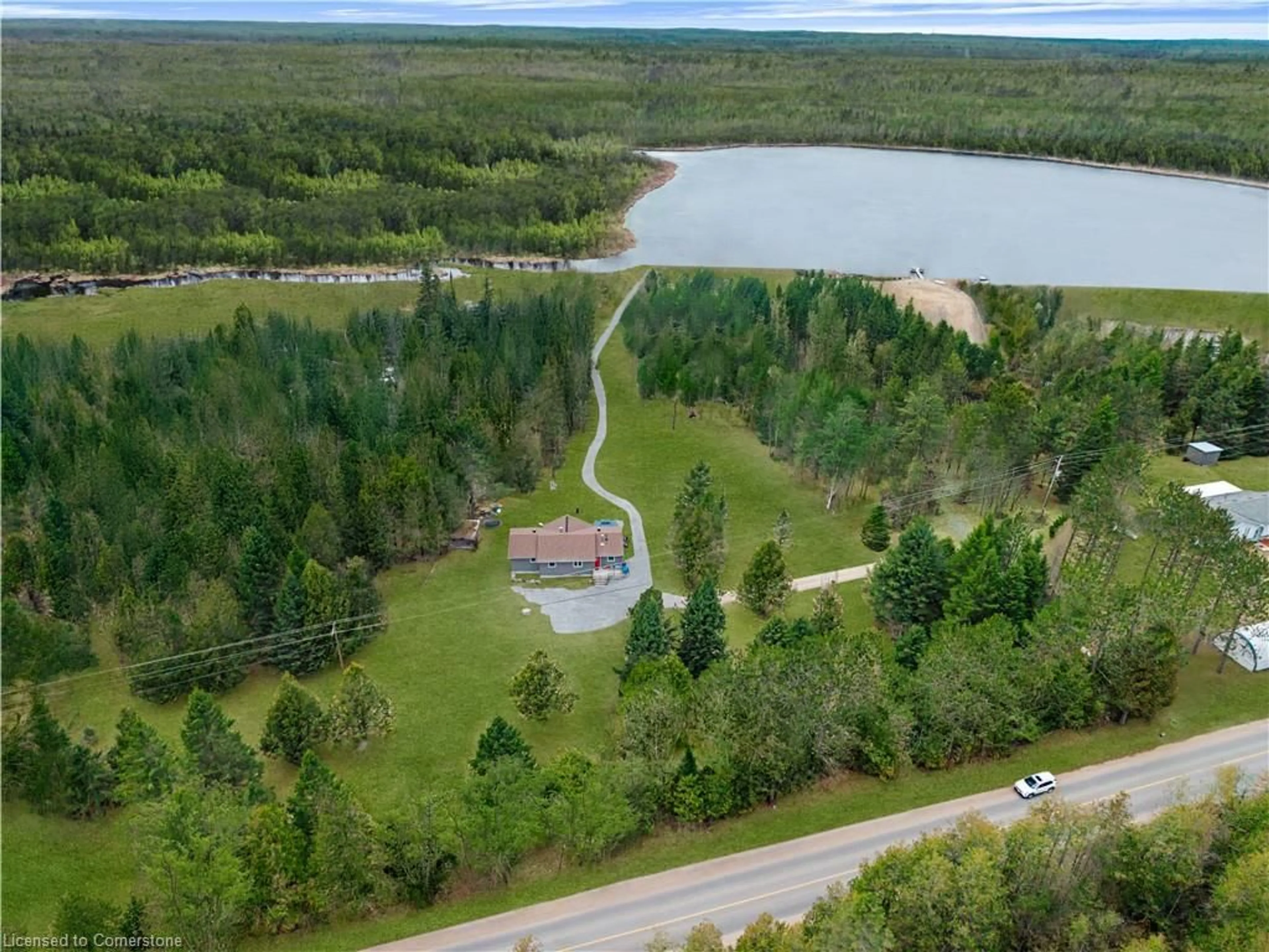 A pic from outside/outdoor area/front of a property/back of a property/a pic from drone, water/lake/river/ocean view for 1713 Weslemkoon Lake Rd, Gilmour Ontario K0L 1W0