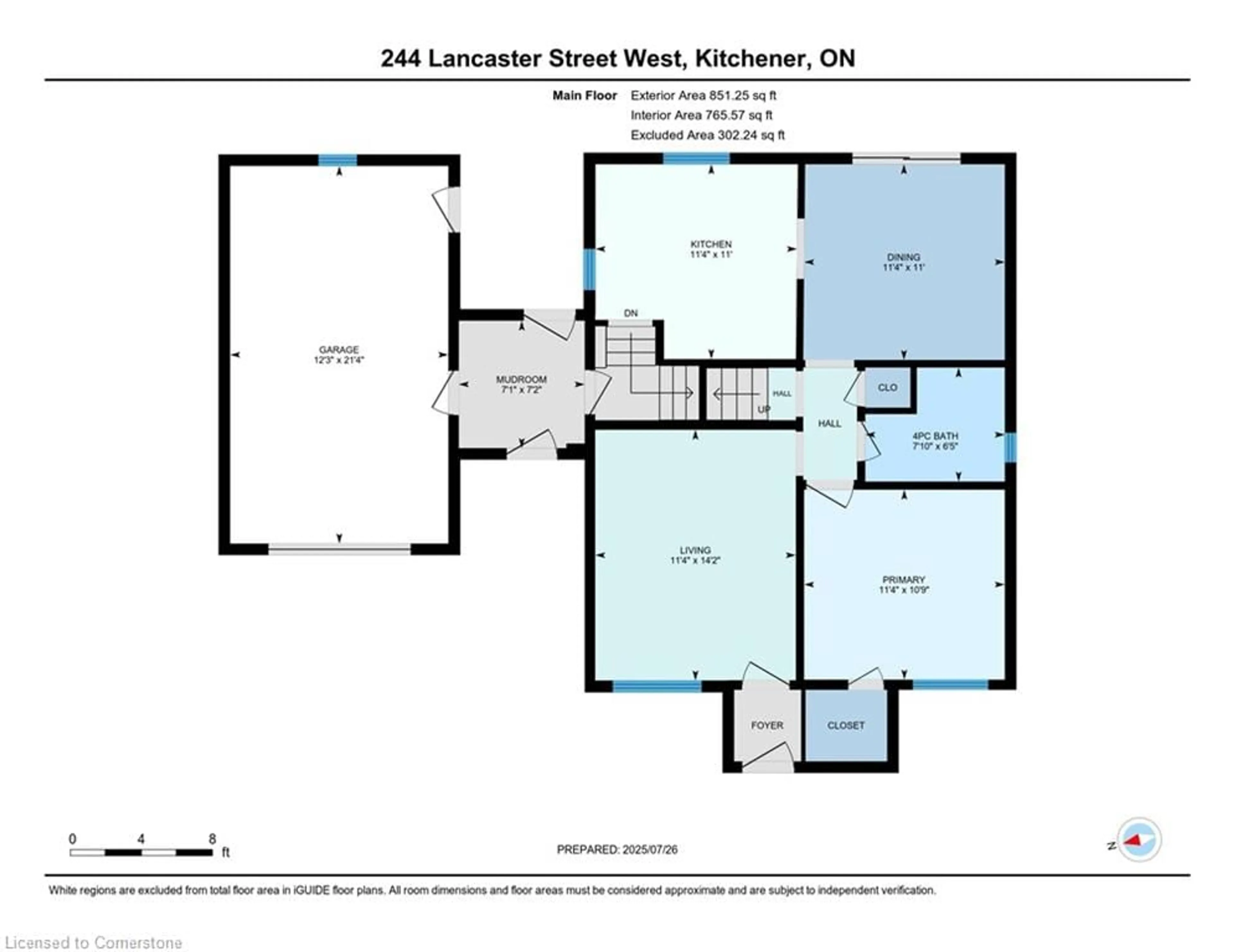 Floor plan for 244 Lancaster St, Kitchener Ontario N2H 4V1