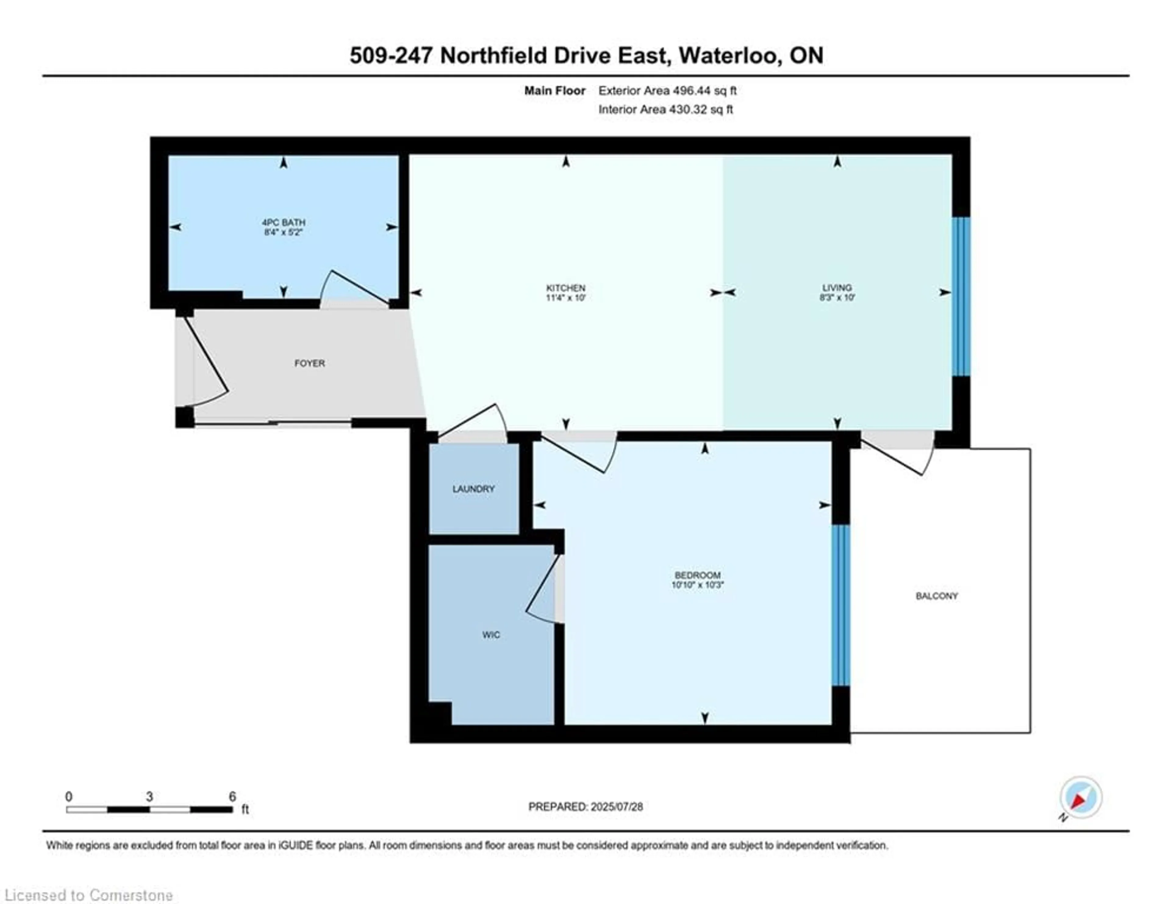 Floor plan for 247 Northfield Dr #509, Waterloo Ontario N2K 0H1