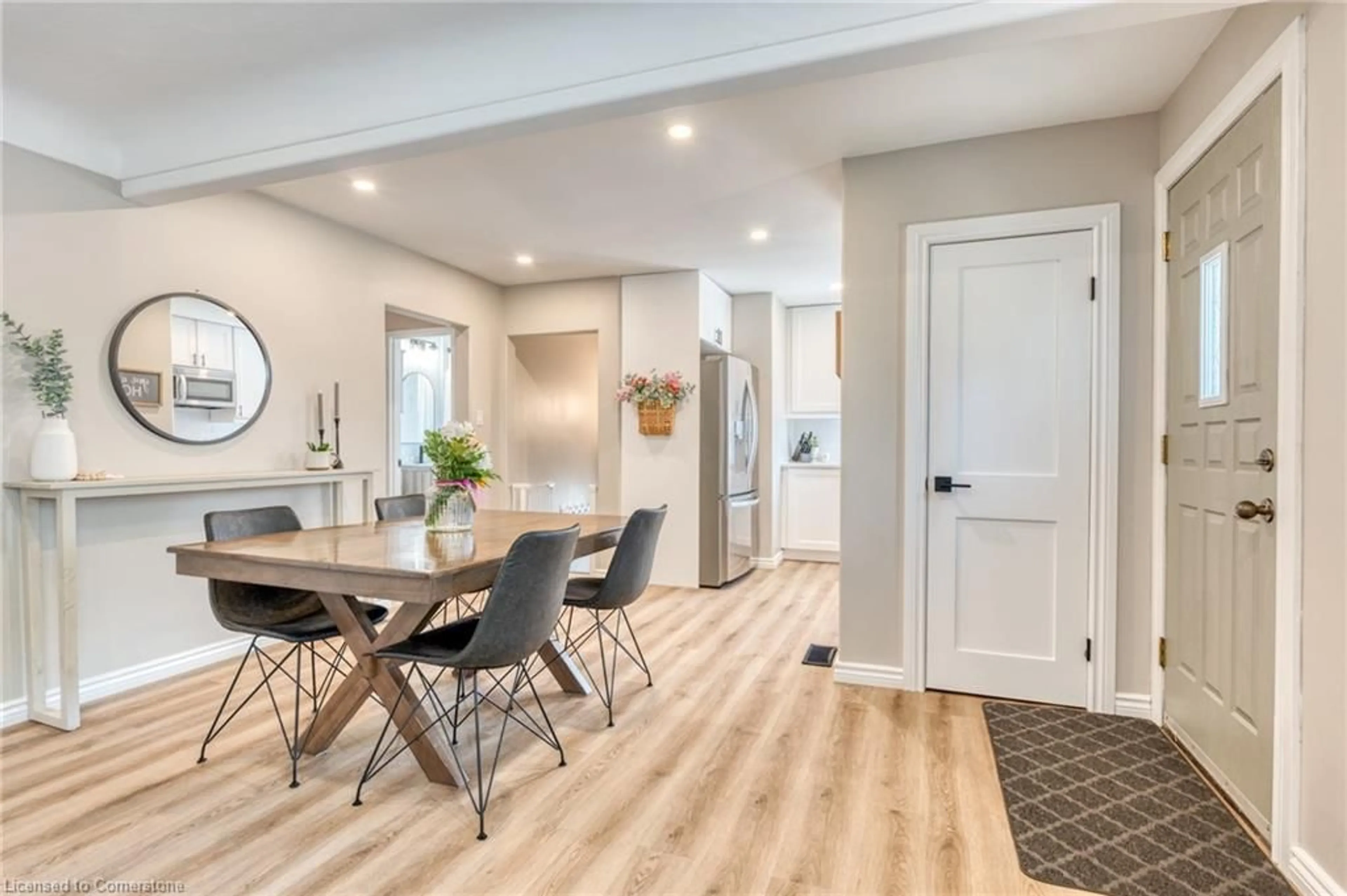 Open concept kitchen, wood/laminate floor for 309 East 45th St, Hamilton Ontario L8T 3K7