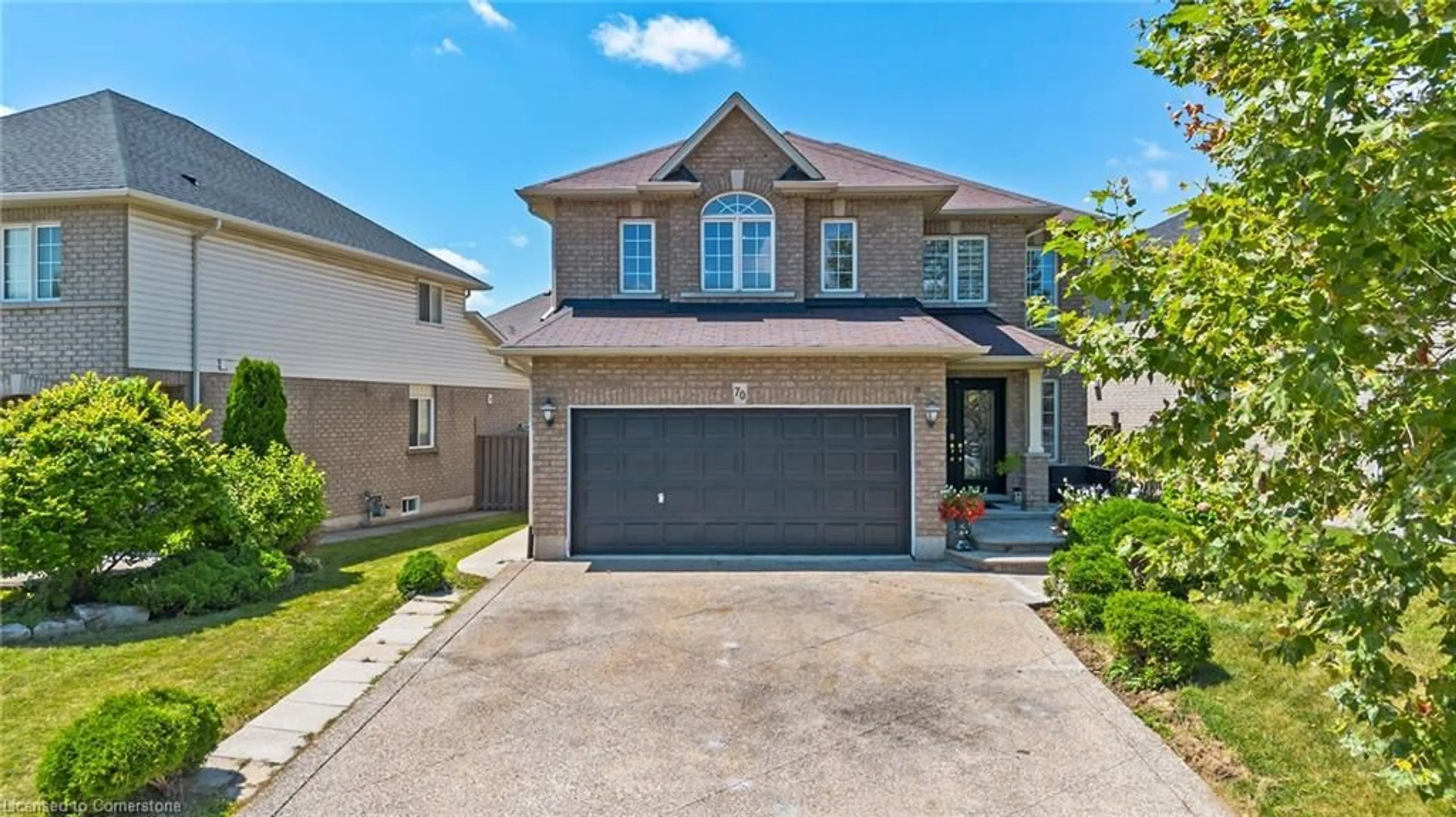 Home with brick exterior material, street for 70 Fortissimo Dr, Hamilton Ontario L9C 0B8