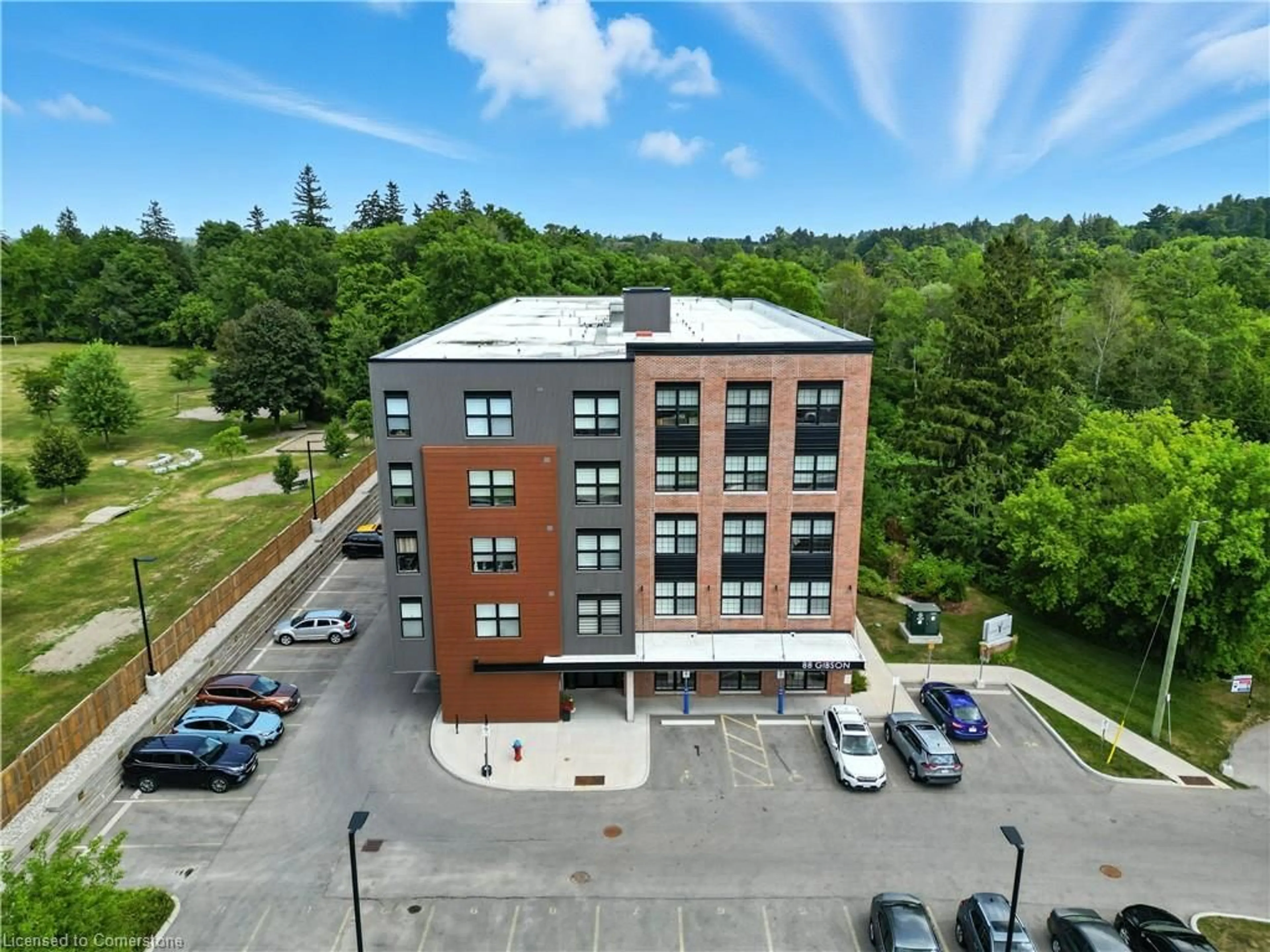 A pic from outside/outdoor area/front of a property/back of a property/a pic from drone, building for 88 Gibson Street St #403, Ayr Ontario N0B 1E0