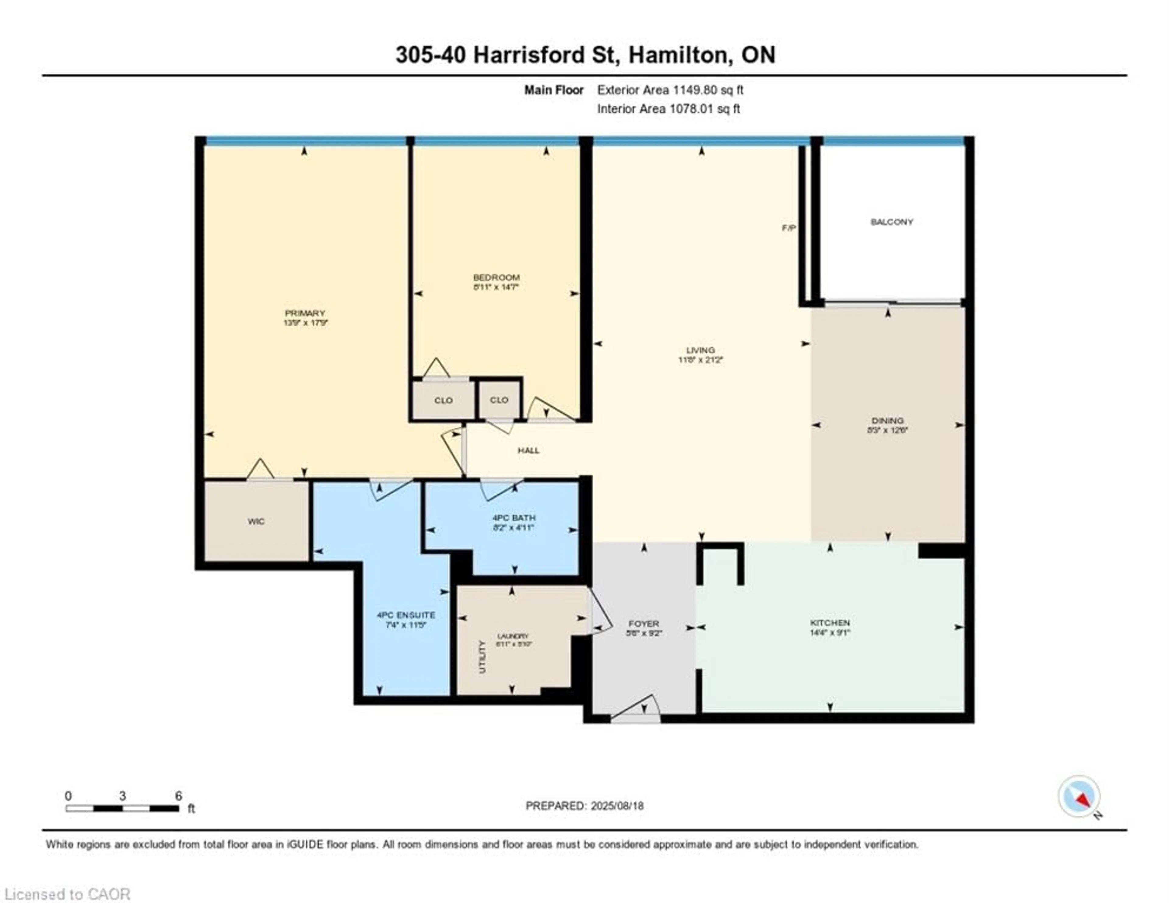 Floor plan for 40 Harrisford St #305, Hamilton Ontario L8K 6N1