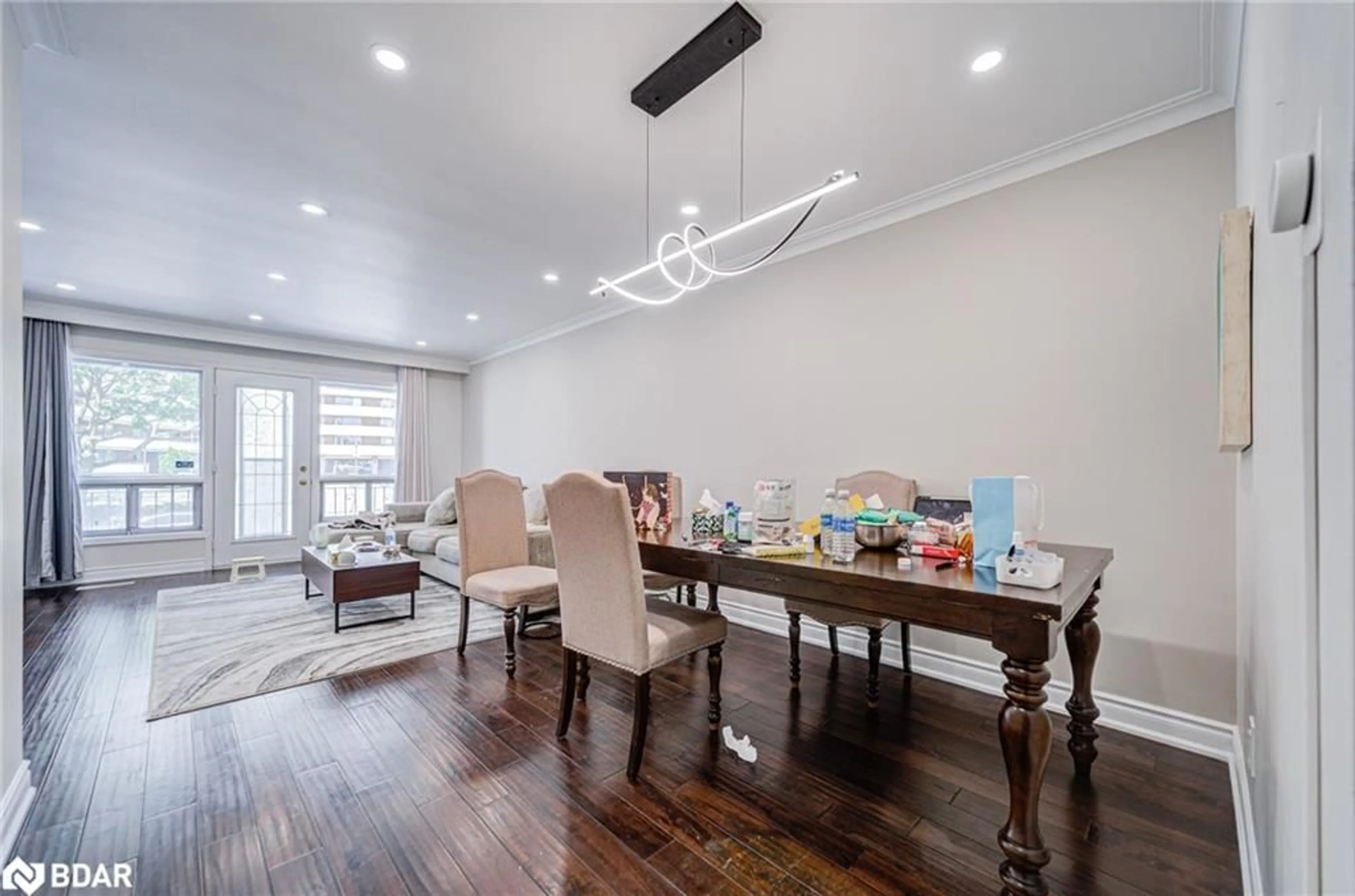 Dining room, wood/laminate floor for 108 Bowhill Cres, North York Ontario M2J 3S2
