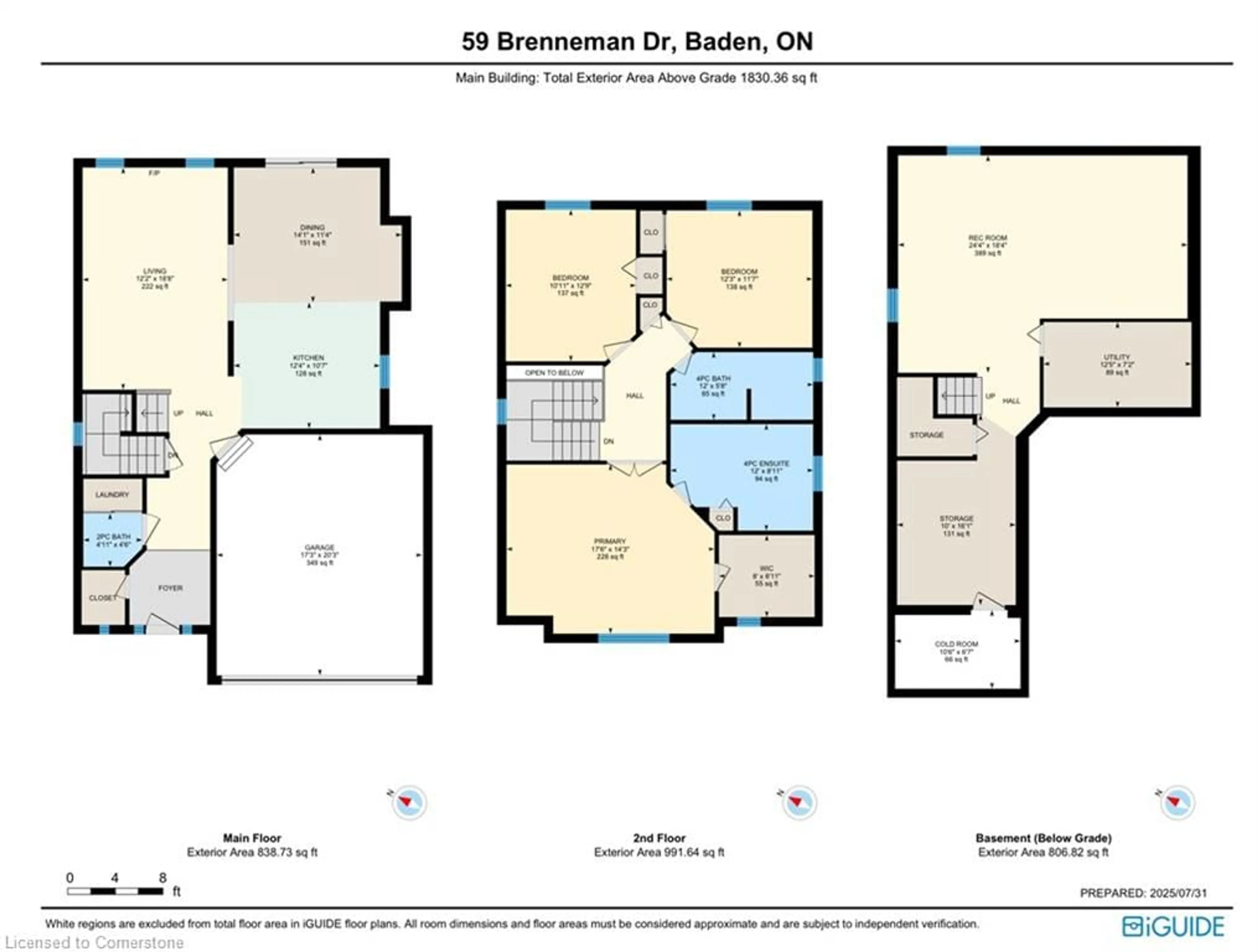Floor plan for 59 Brenneman Dr, Baden Ontario N3A 4M9
