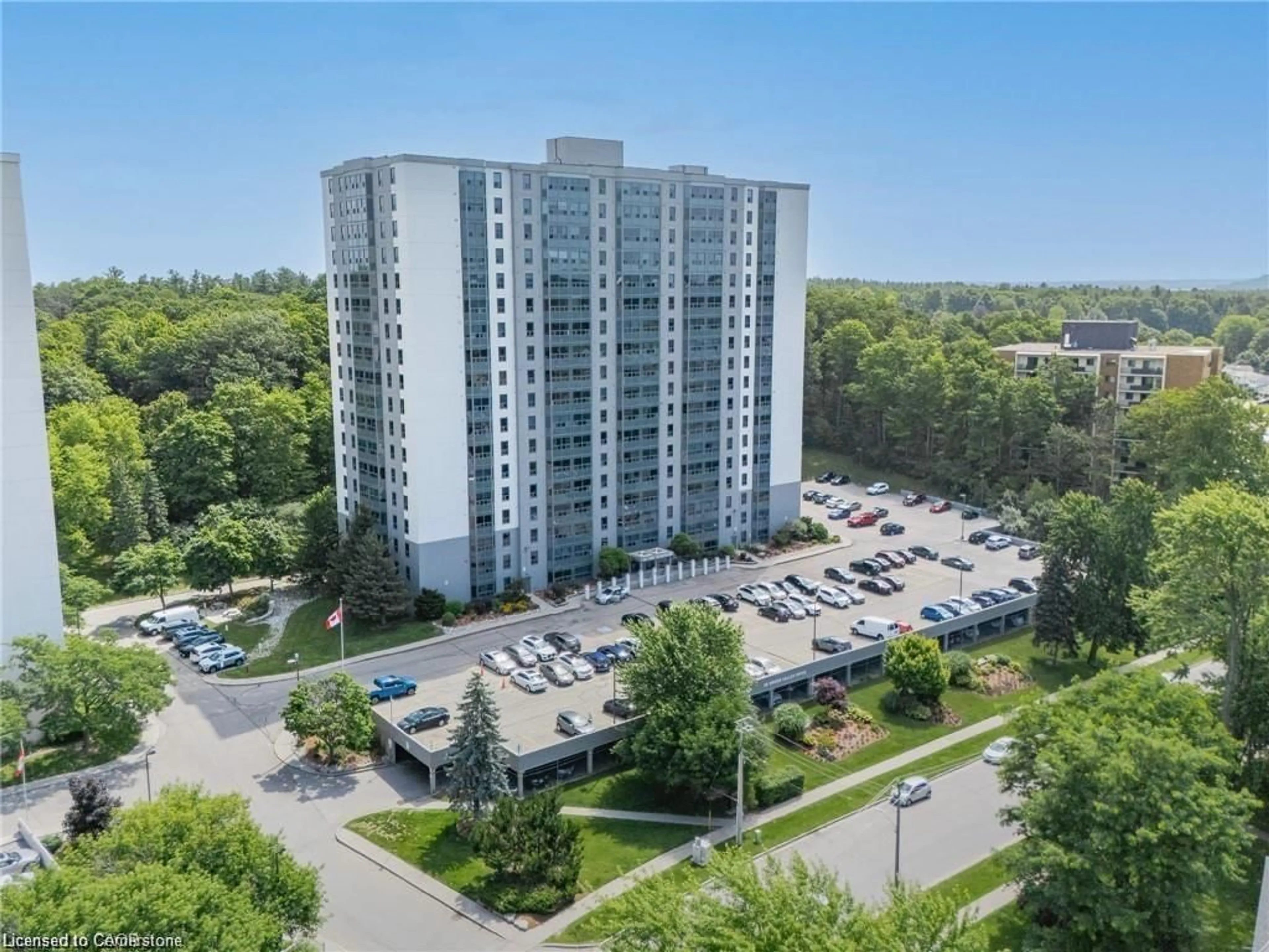 A pic from outside/outdoor area/front of a property/back of a property/a pic from drone, city buildings view from balcony for 55 Green Valley Dr #1804, Kitchener Ontario N2P 1Z6
