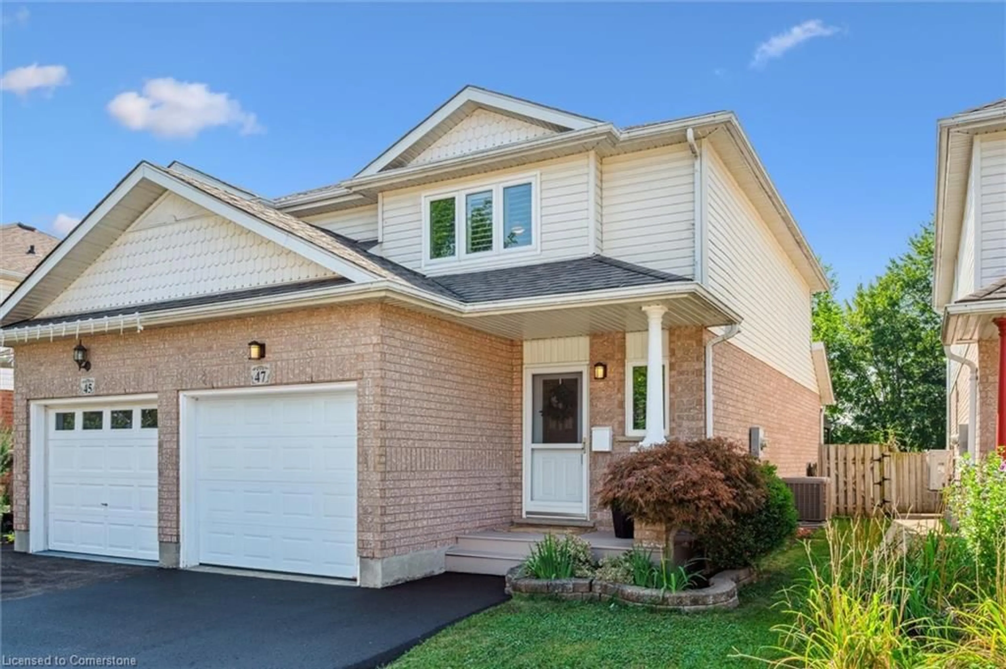 Home with brick exterior material, street for 47 Watercress Crt, Kitchener Ontario N2E 3S7