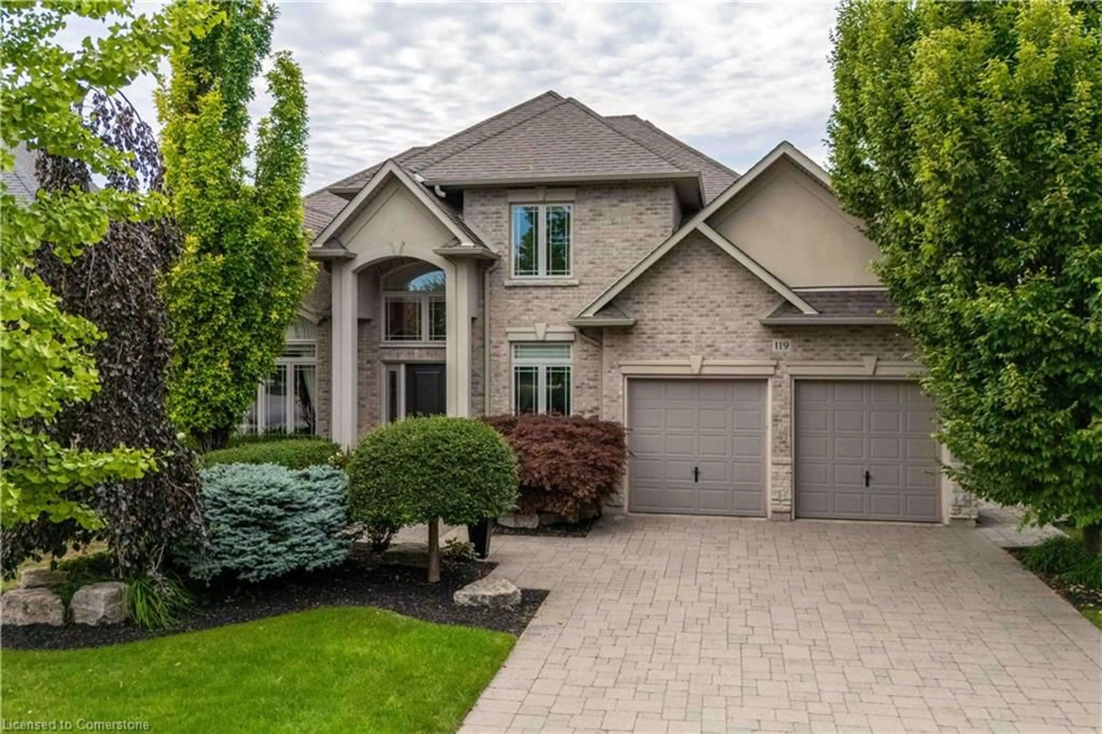 Home with brick exterior material, street for 119 Tollgate Dr, Ancaster Ontario L9G 5C9