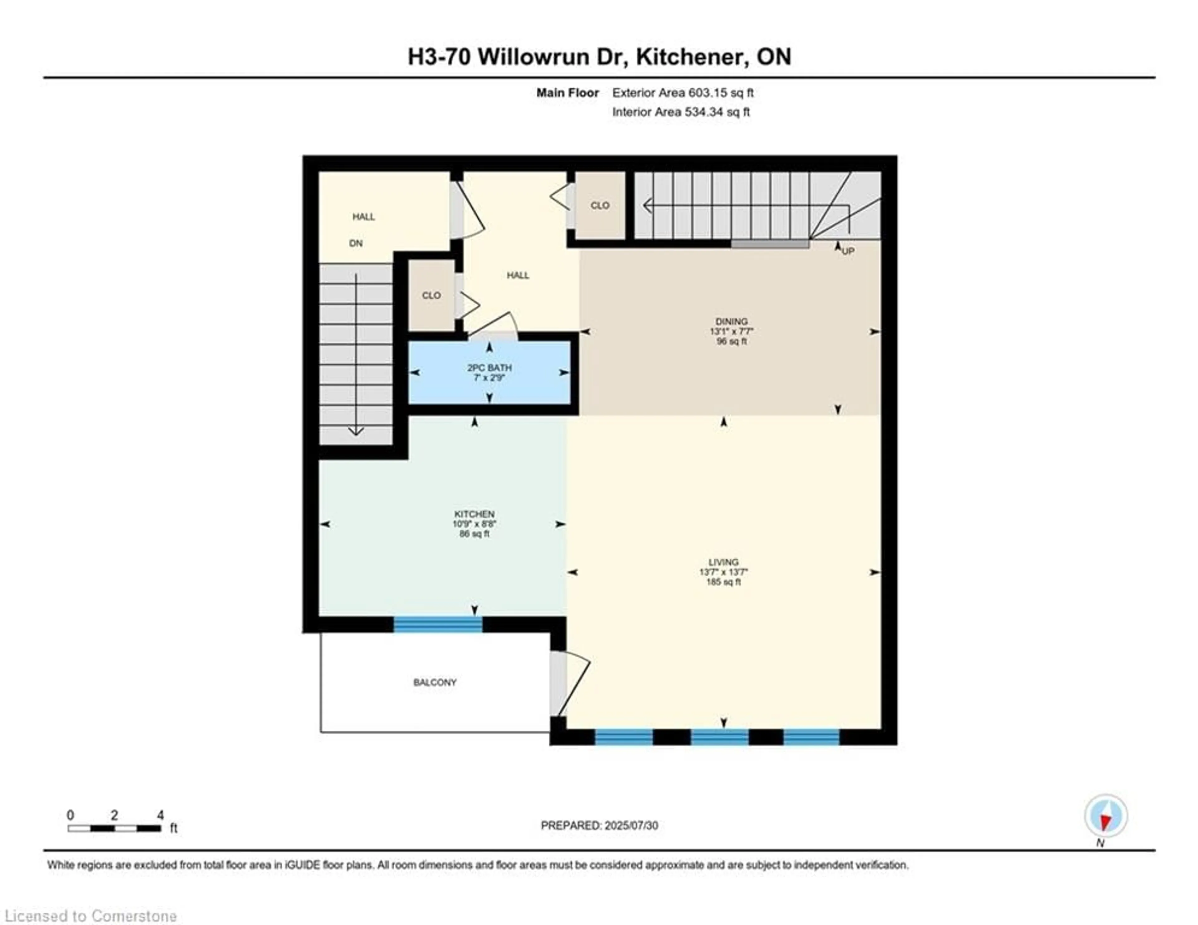 Floor plan for 70 Willowrun Dr #H 3, Kitchener Ontario N2A 0J3