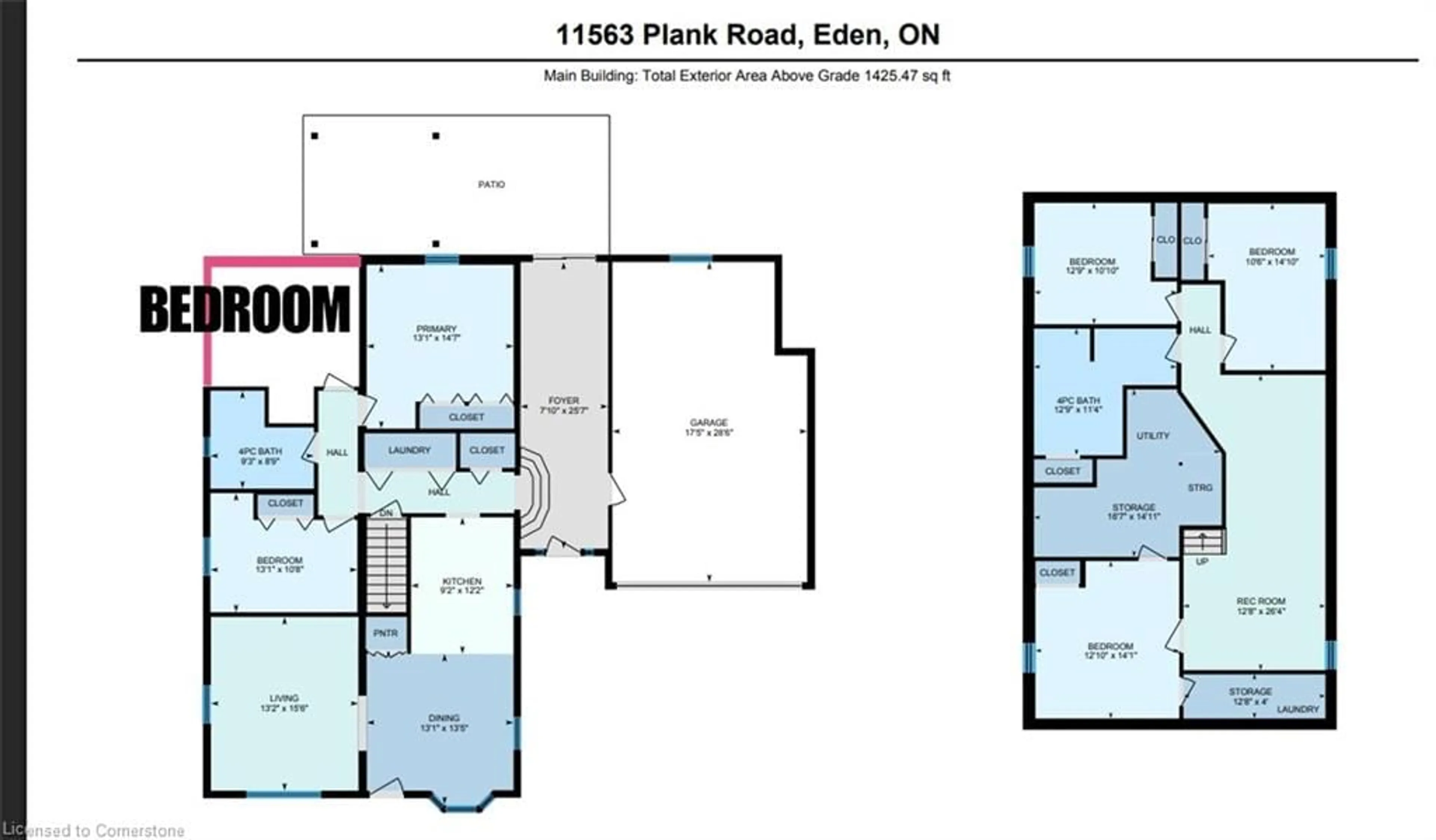 Floor plan for 11563 Plank Road Rd, Elgin Ontario N0J 1H0