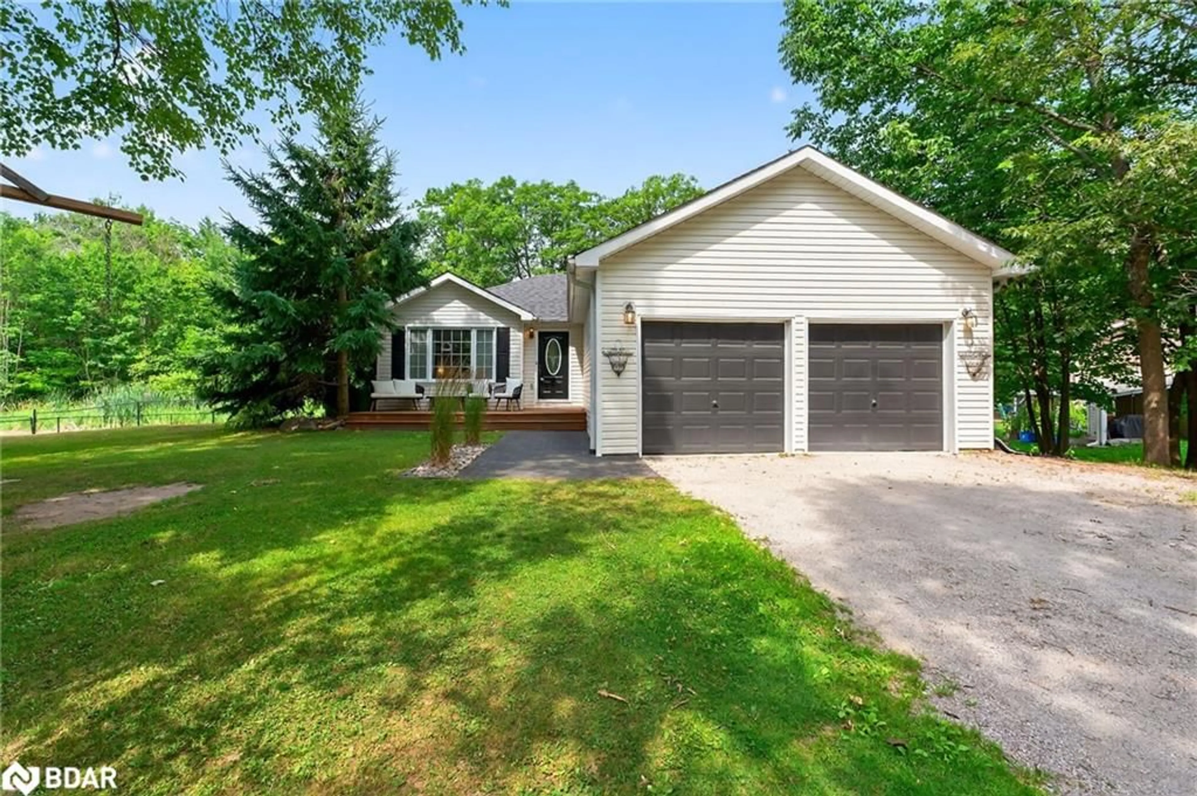 Home with vinyl exterior material, street for 7935 Park Lane Cres, Ramara Ontario L0K 2B0