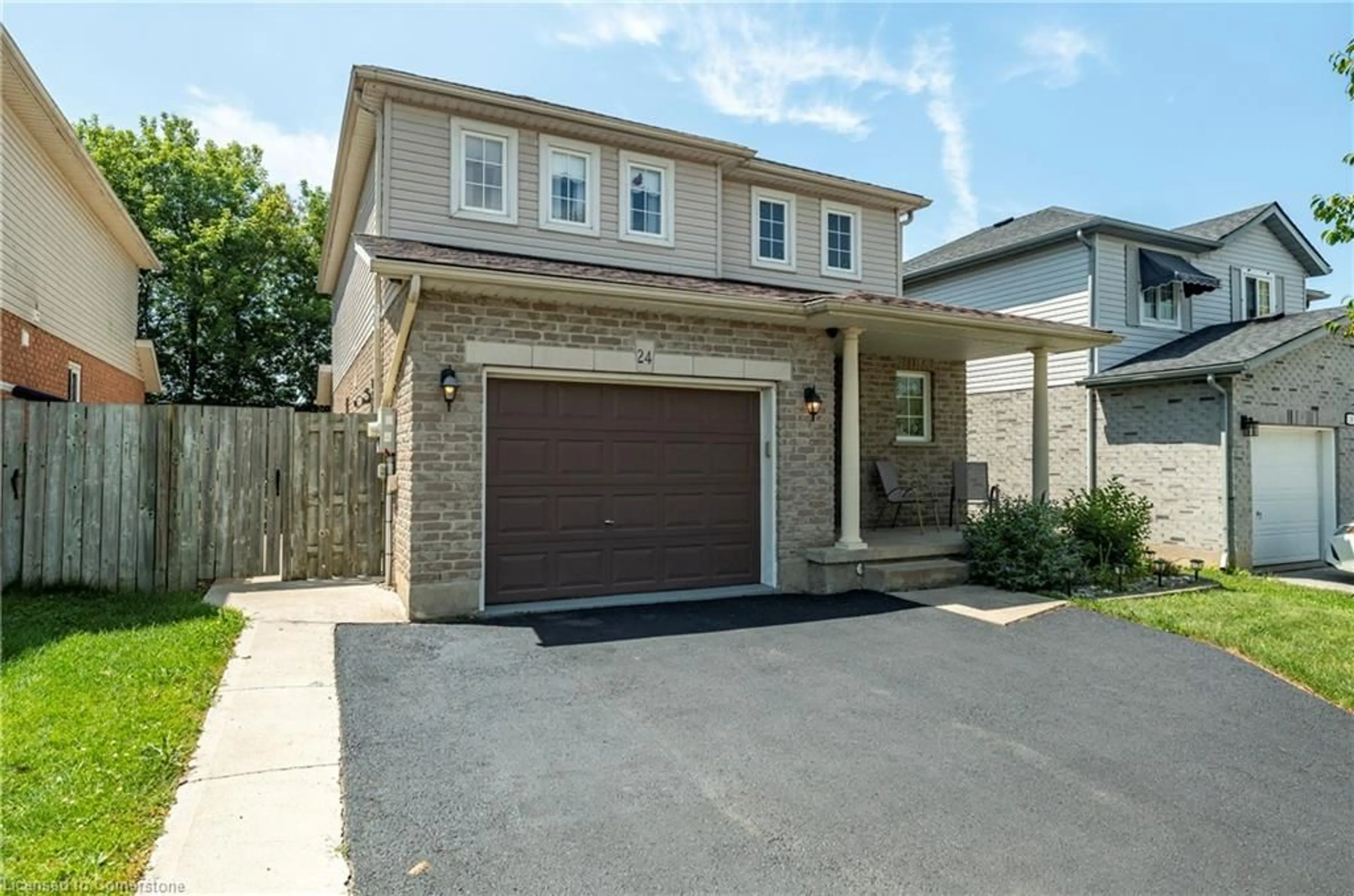 Home with brick exterior material, street for 24 Castlewood Pl, Cambridge Ontario N1R 8K6