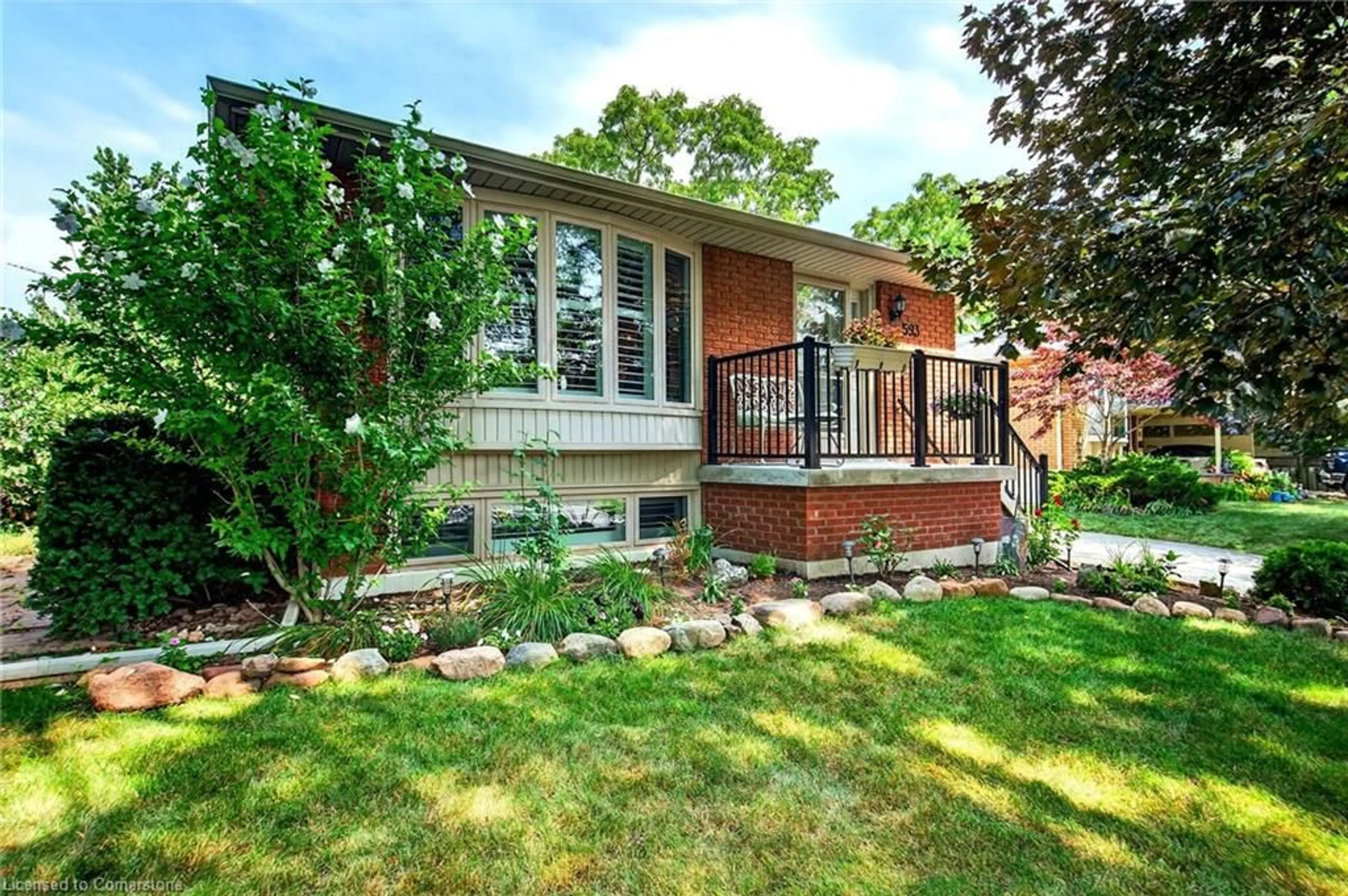 Home with brick exterior material, street for 593 Braemore Rd, Burlington Ontario L7N 3E4