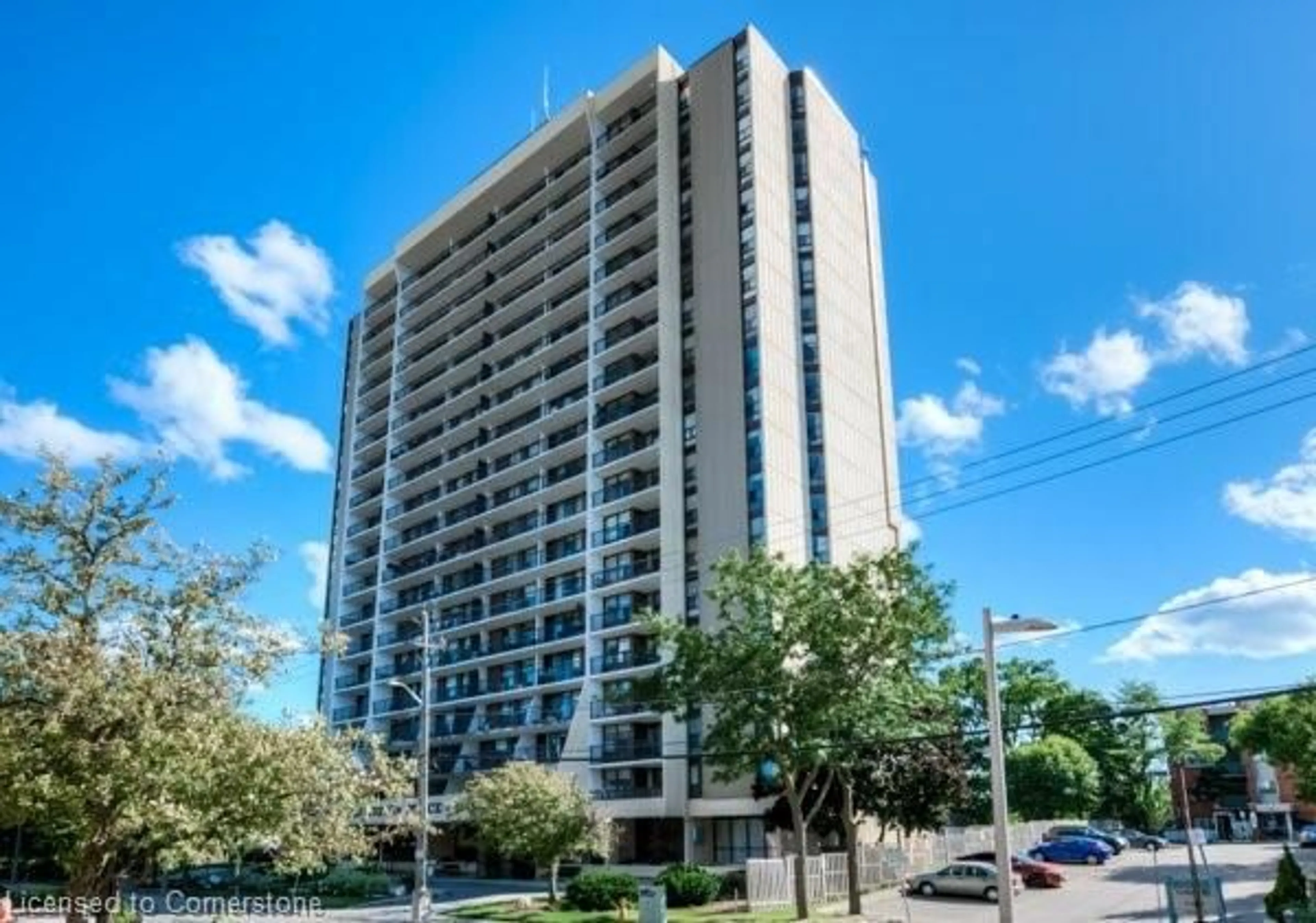 A pic from outside/outdoor area/front of a property/back of a property/a pic from drone, building for 81 Church St #1504, Kitchener Ontario N2G 4M1