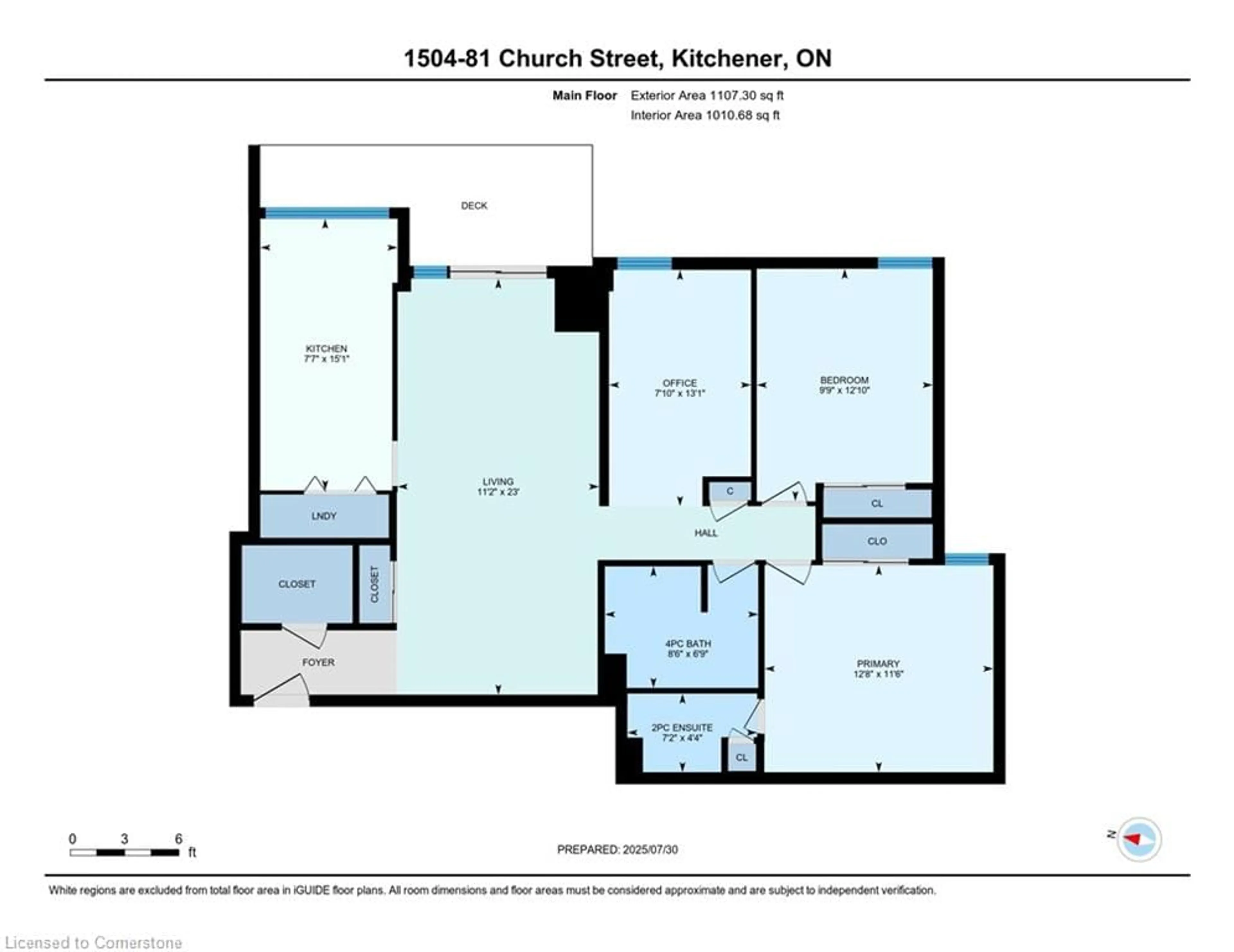 Floor plan for 81 Church St #1504, Kitchener Ontario N2G 4M1