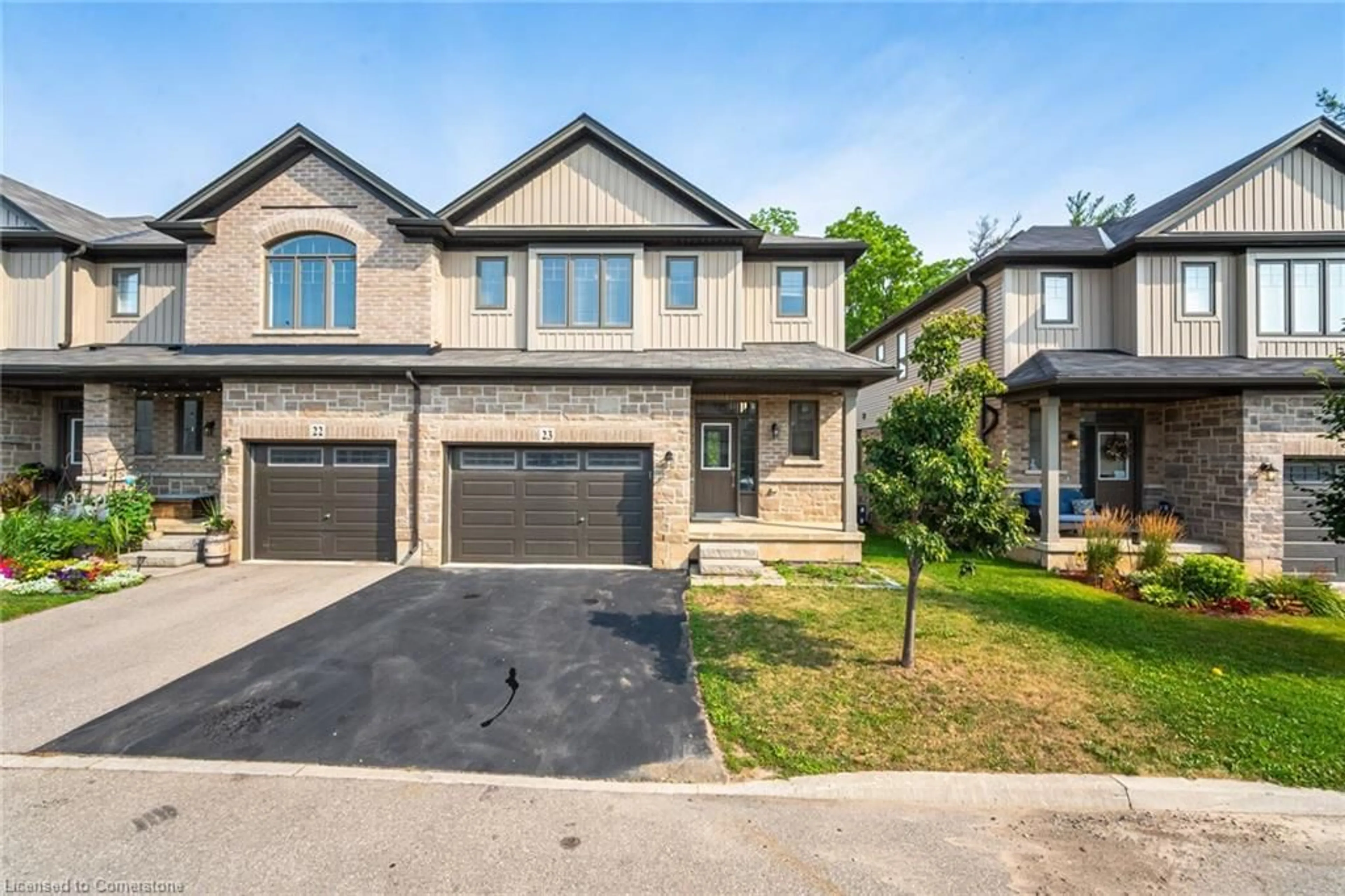 Home with brick exterior material, street for 1 Tom Brown Dr #23, Paris Ontario N3L 0H8