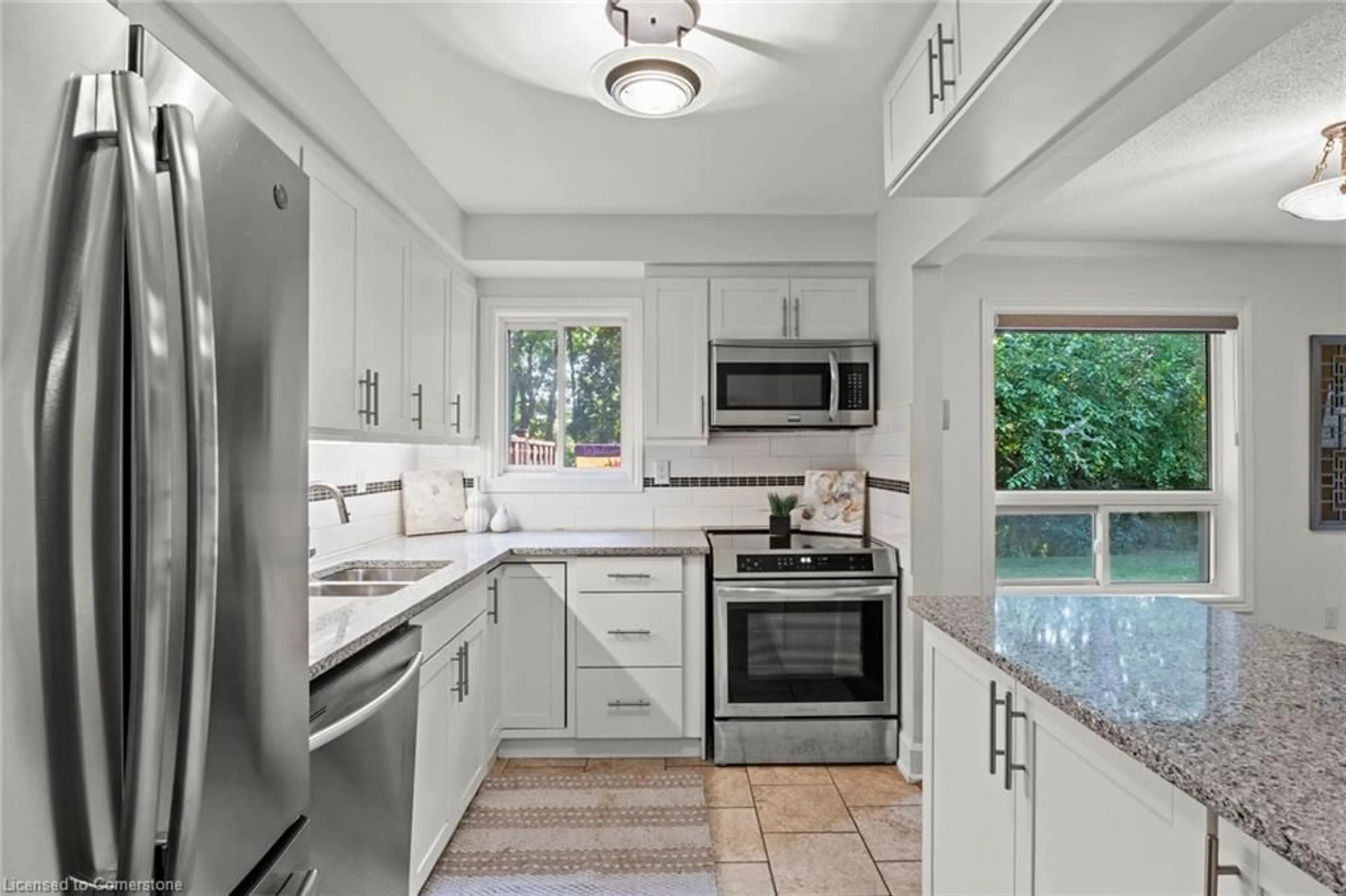 Standard kitchen, ceramic/tile floor for 213 Sydenham St #102D, Brantford Ontario N3R 3Z6