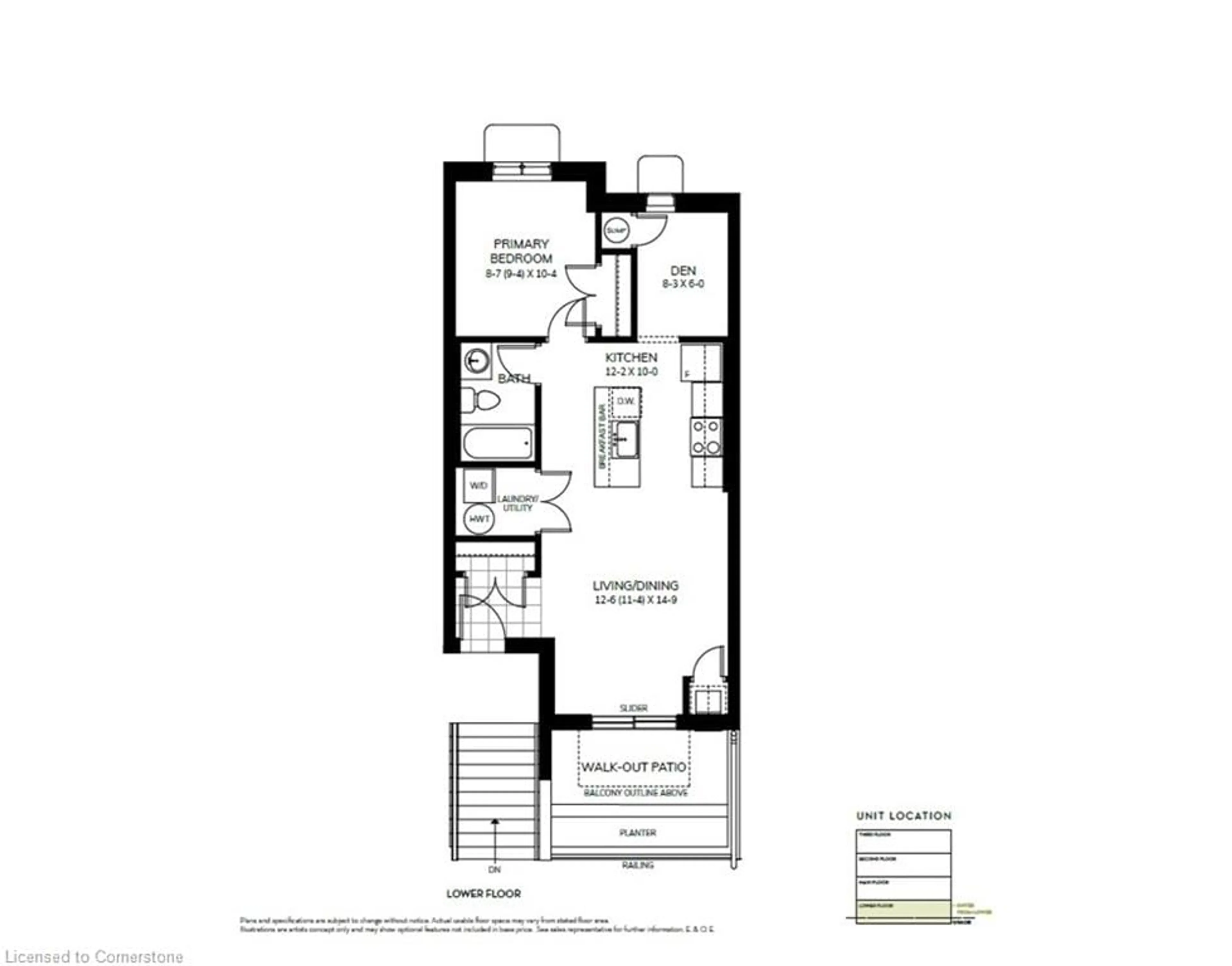 Floor plan for 410 Northfield Dr #A2, Waterloo Ontario N2L 0A6