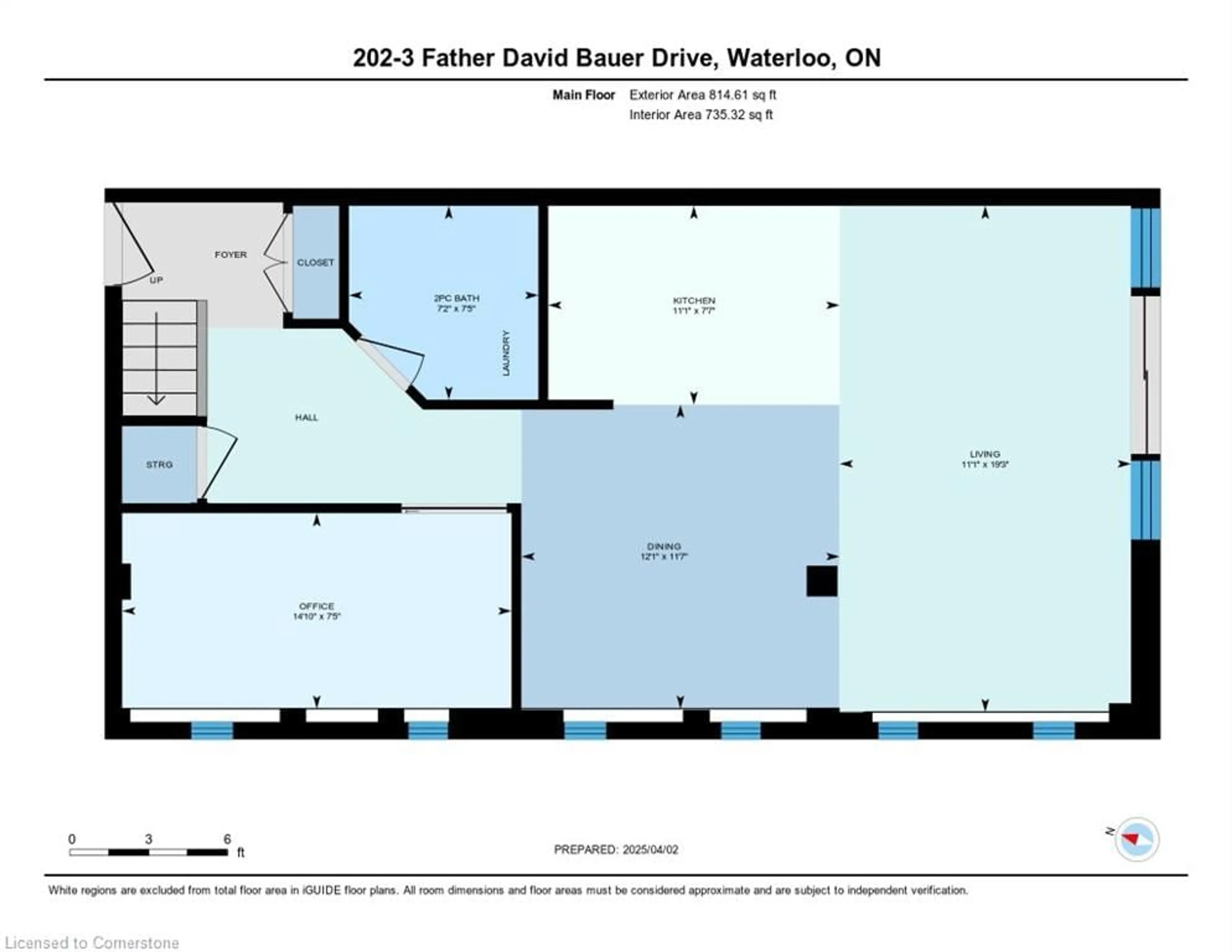 Floor plan for 3 Father David Bauer Dr #202, Waterloo Ontario N2L 6M1