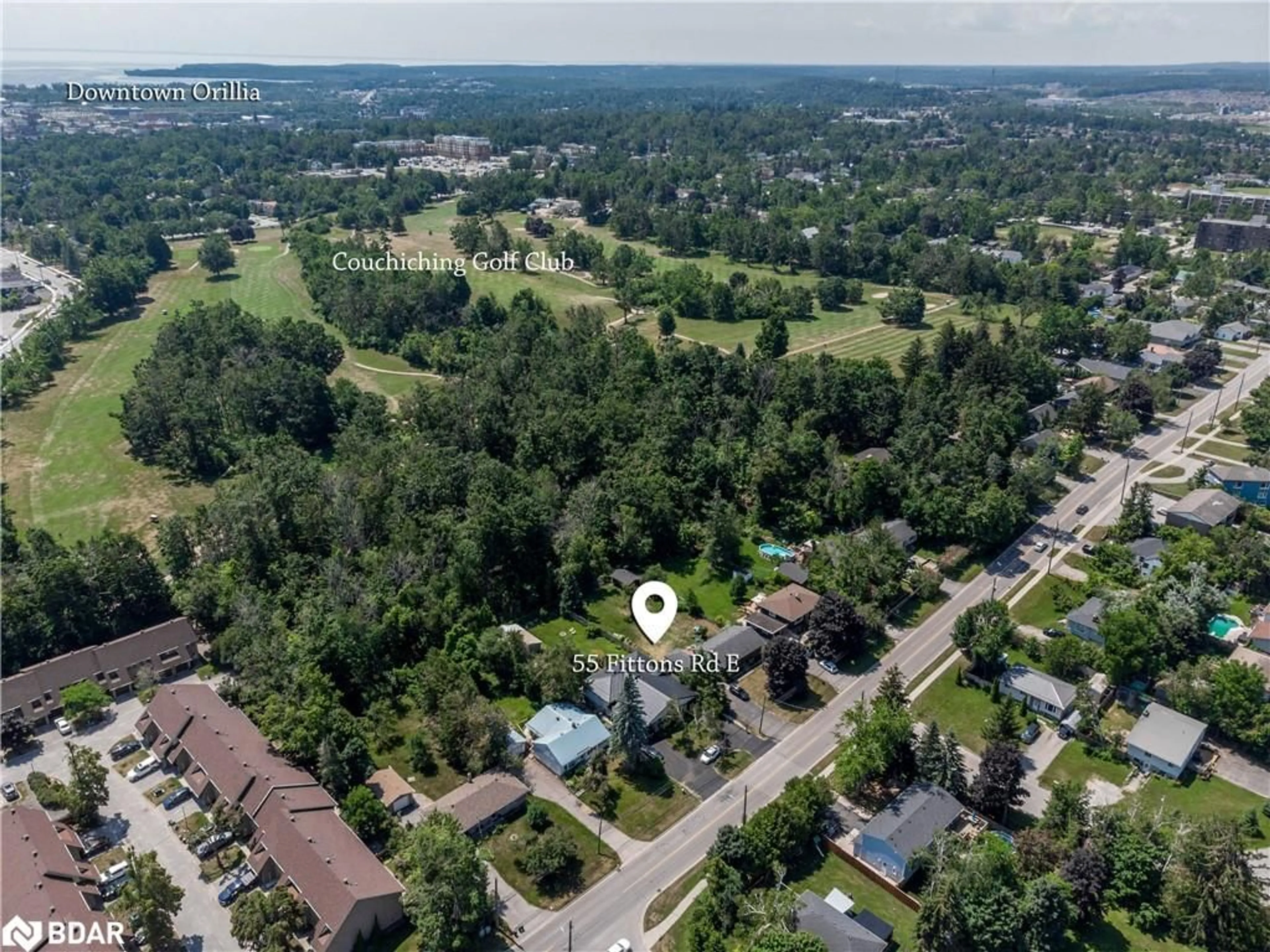 A pic from outside/outdoor area/front of a property/back of a property/a pic from drone, unknown for 55 Fittons Rd, Orillia Ontario L3V 2J2