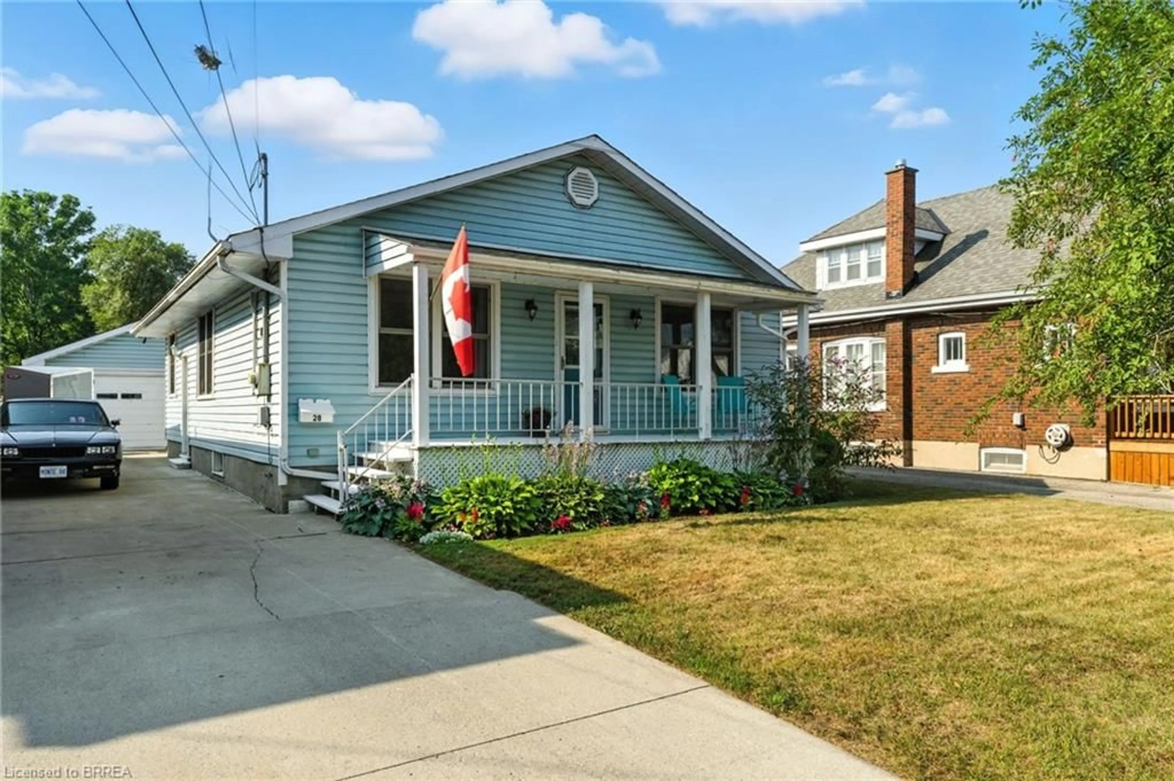 Home with vinyl exterior material, street for 28 Baldwin Ave, Brantford Ontario N3S 1H5
