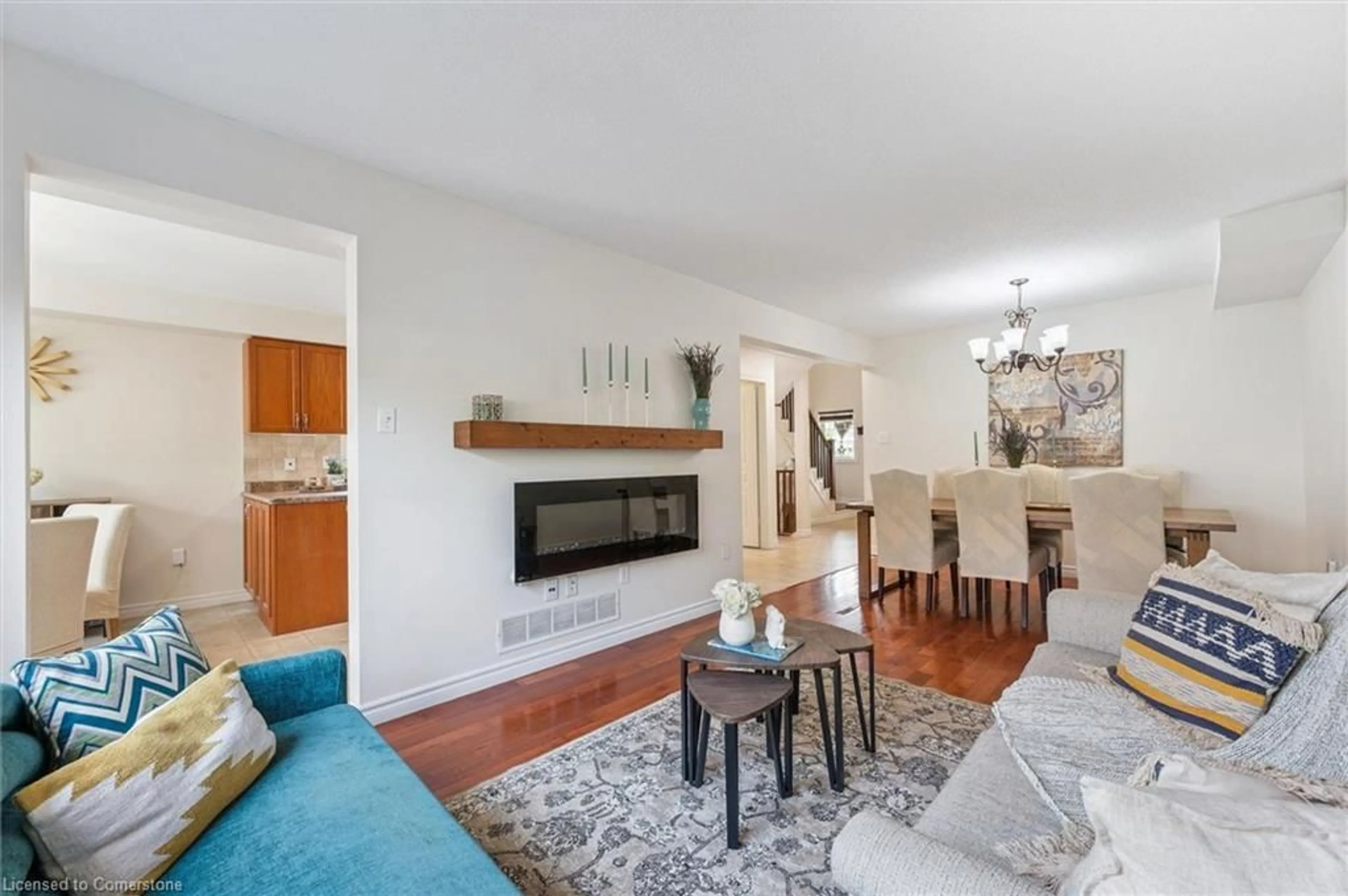 Living room with furniture, wood/laminate floor for 24 Wilkie Cres, Guelph Ontario N1L 0B1
