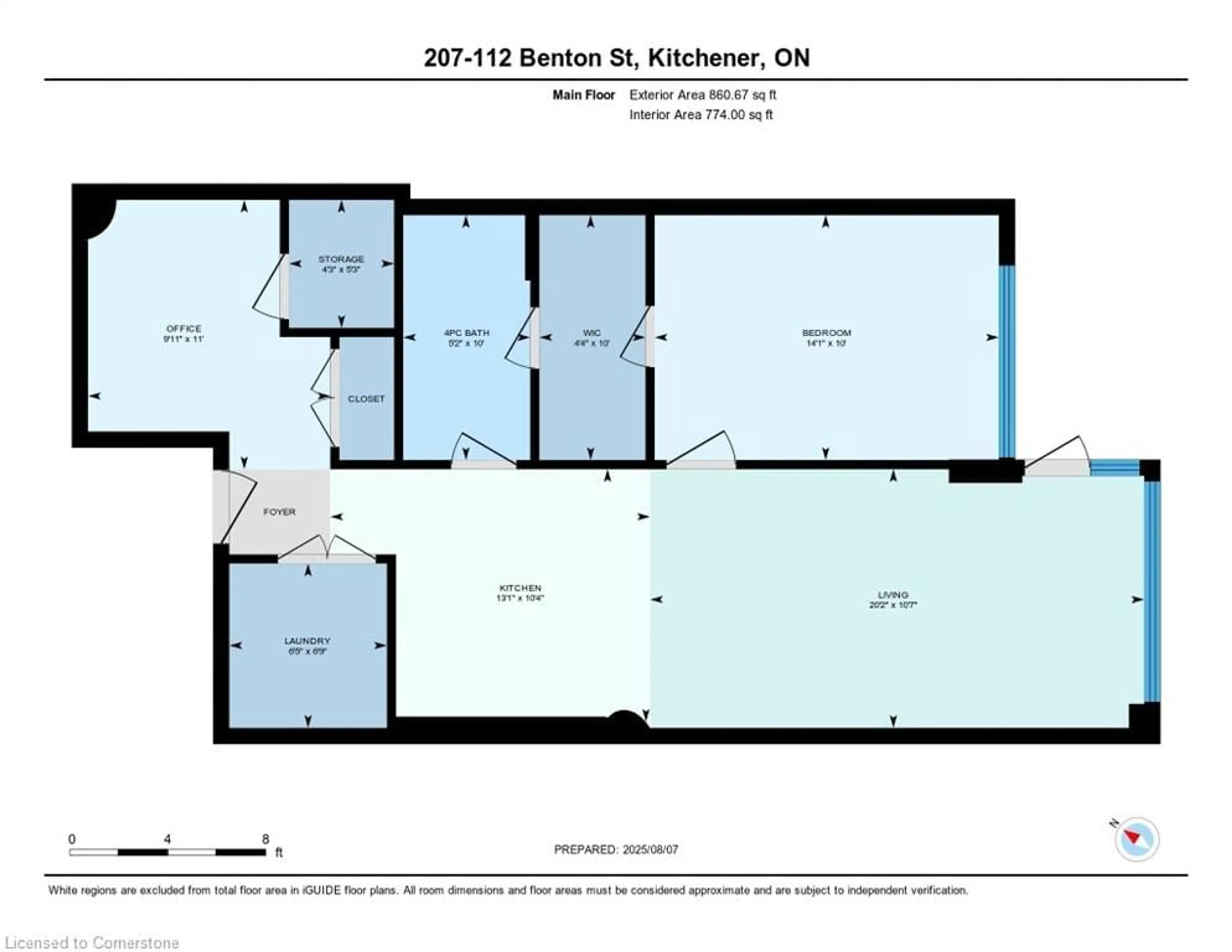 Floor plan for 112 Benton St #207, Kitchener Ontario N2G 3H6