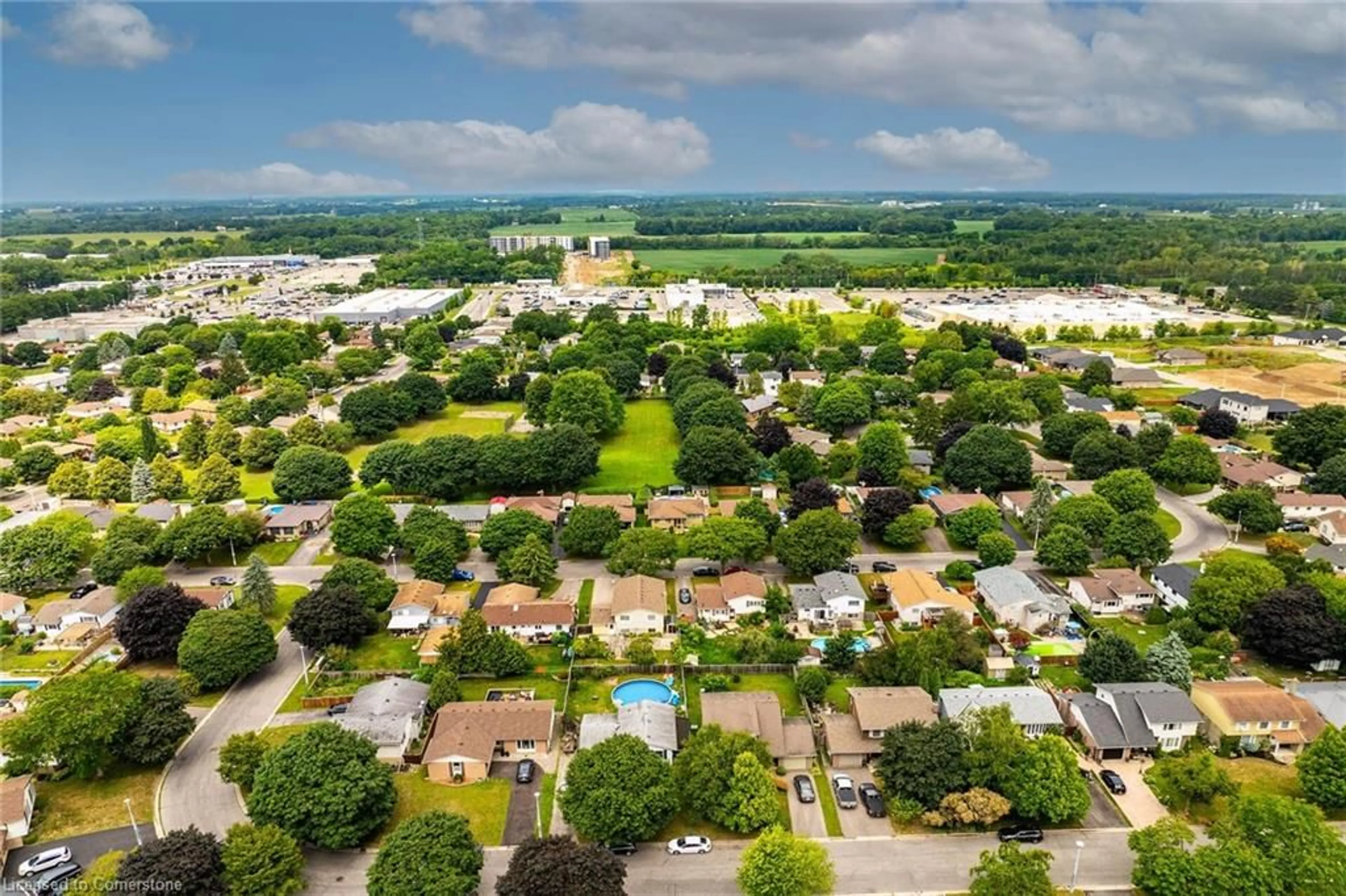 A pic from outside/outdoor area/front of a property/back of a property/a pic from drone, water/lake/river/ocean view for 16 Crestlynn Cres, Simcoe Ontario N3Y 4V8