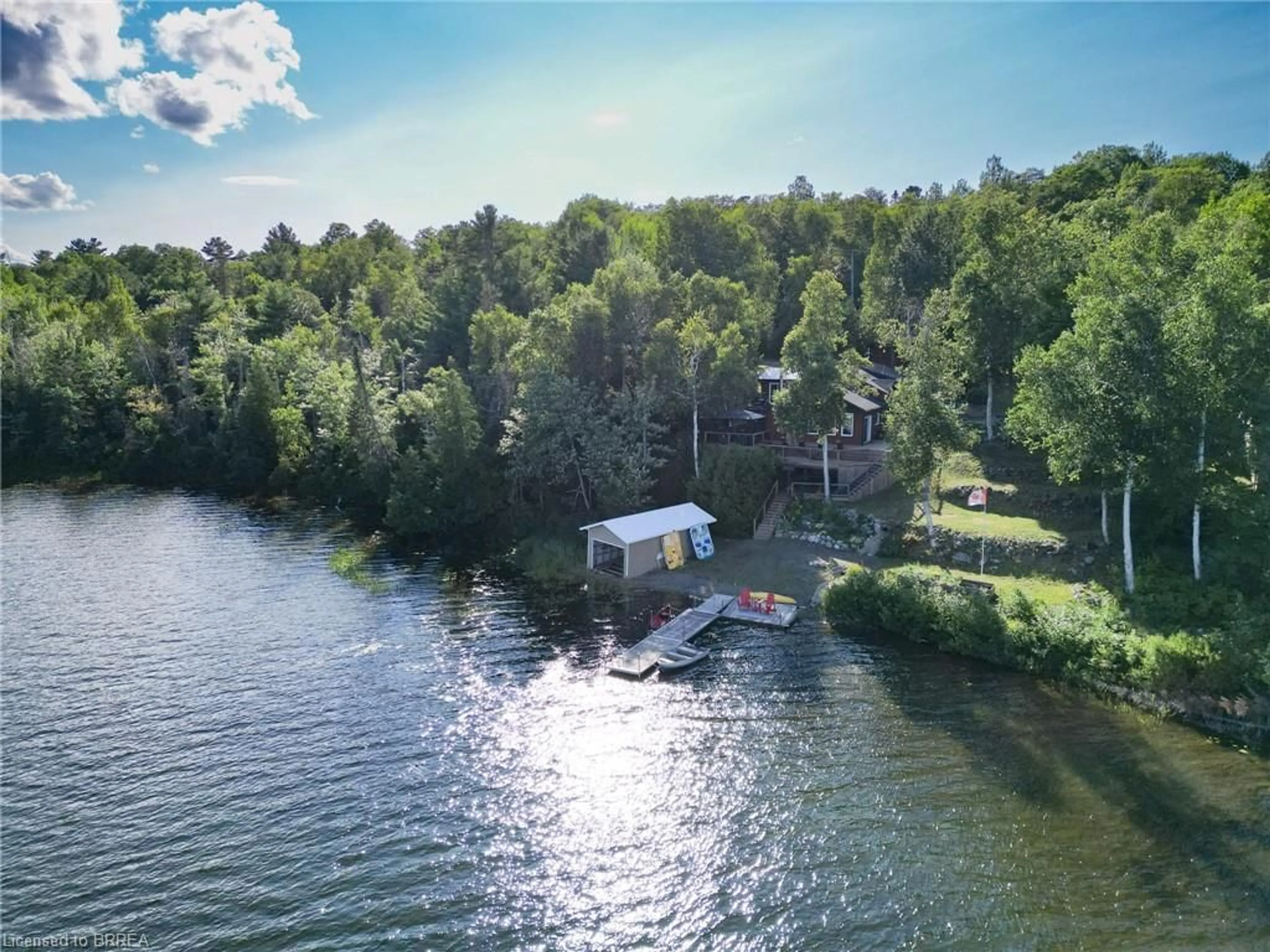 A pic from outside/outdoor area/front of a property/back of a property/a pic from drone, water/lake/river/ocean view for 170 Northshore Rd, Field Ontario P0H 1M0