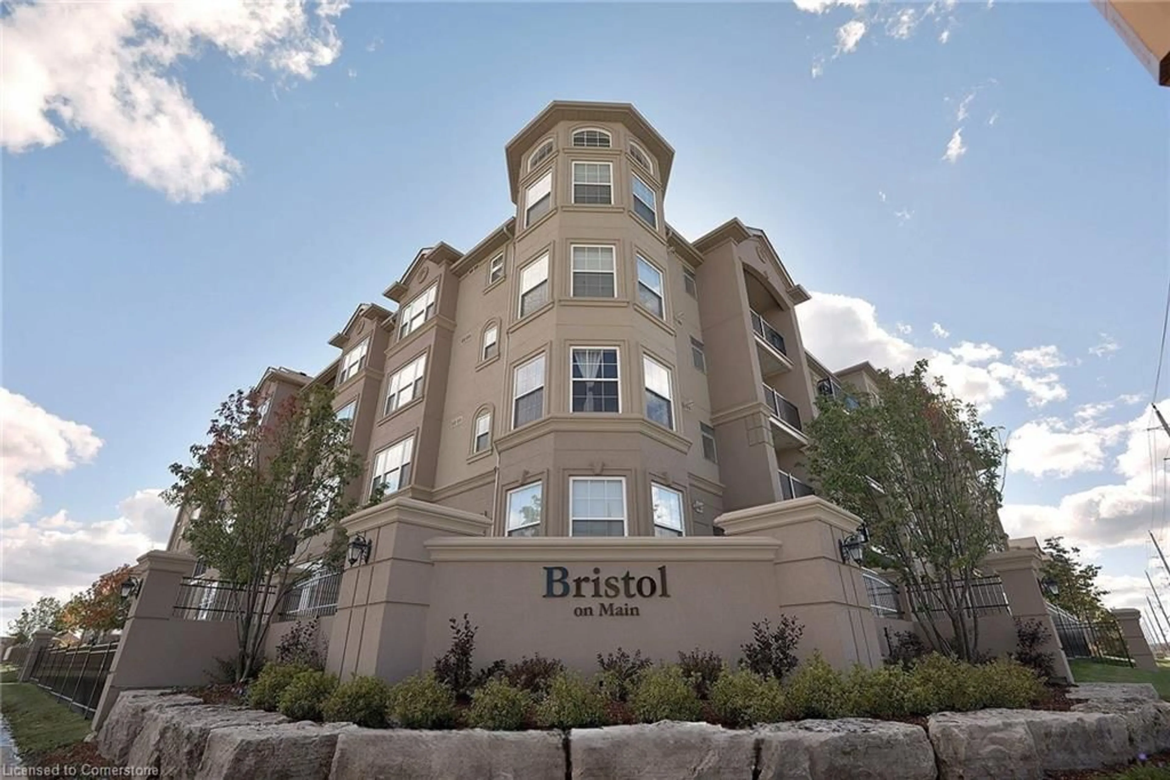 A pic from outside/outdoor area/front of a property/back of a property/a pic from drone, building for 1380 Main St #407, Milton Ontario L9T 7S4