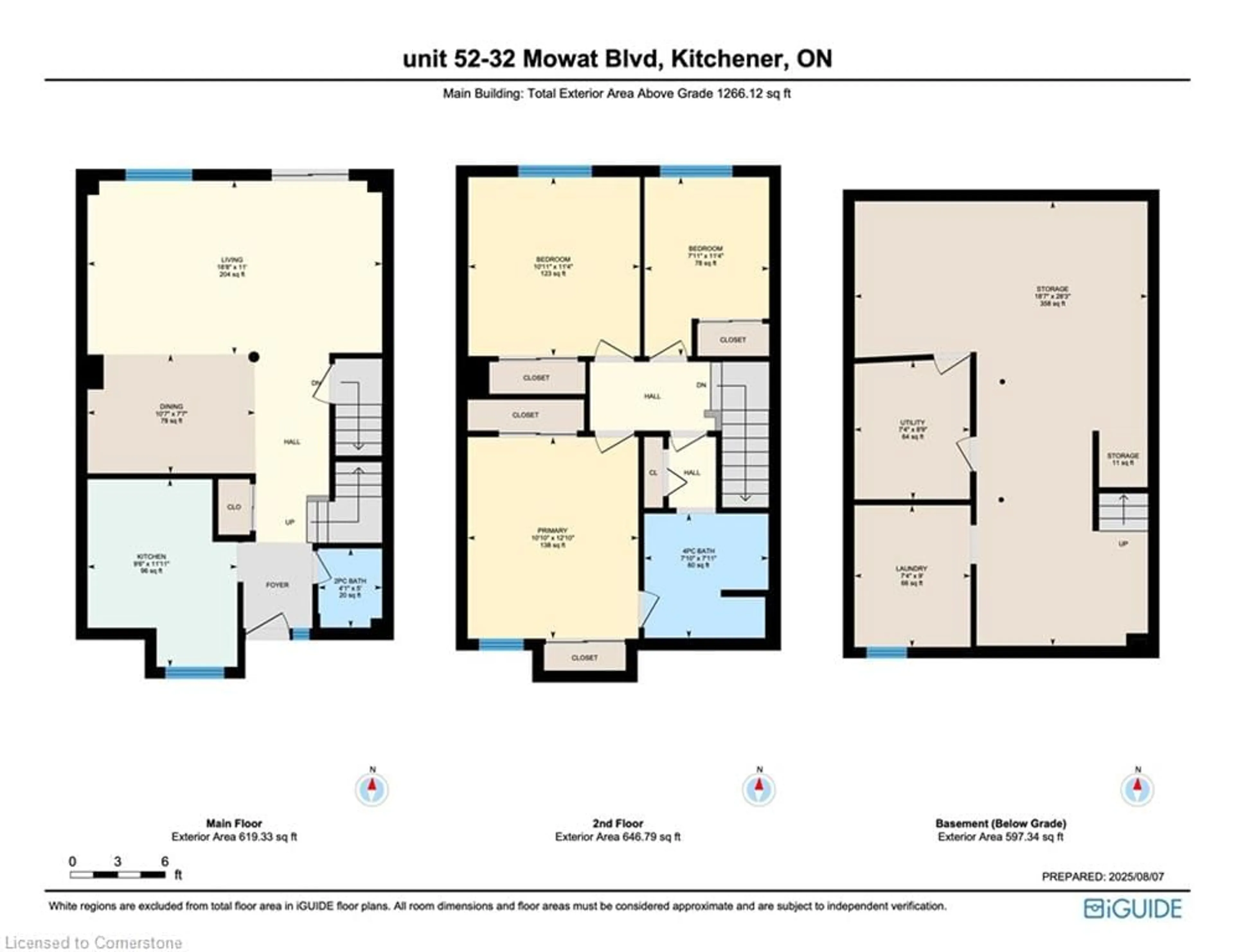 Floor plan for 32 Mowat Blvd #52, Kitchener Ontario N2E 1X4