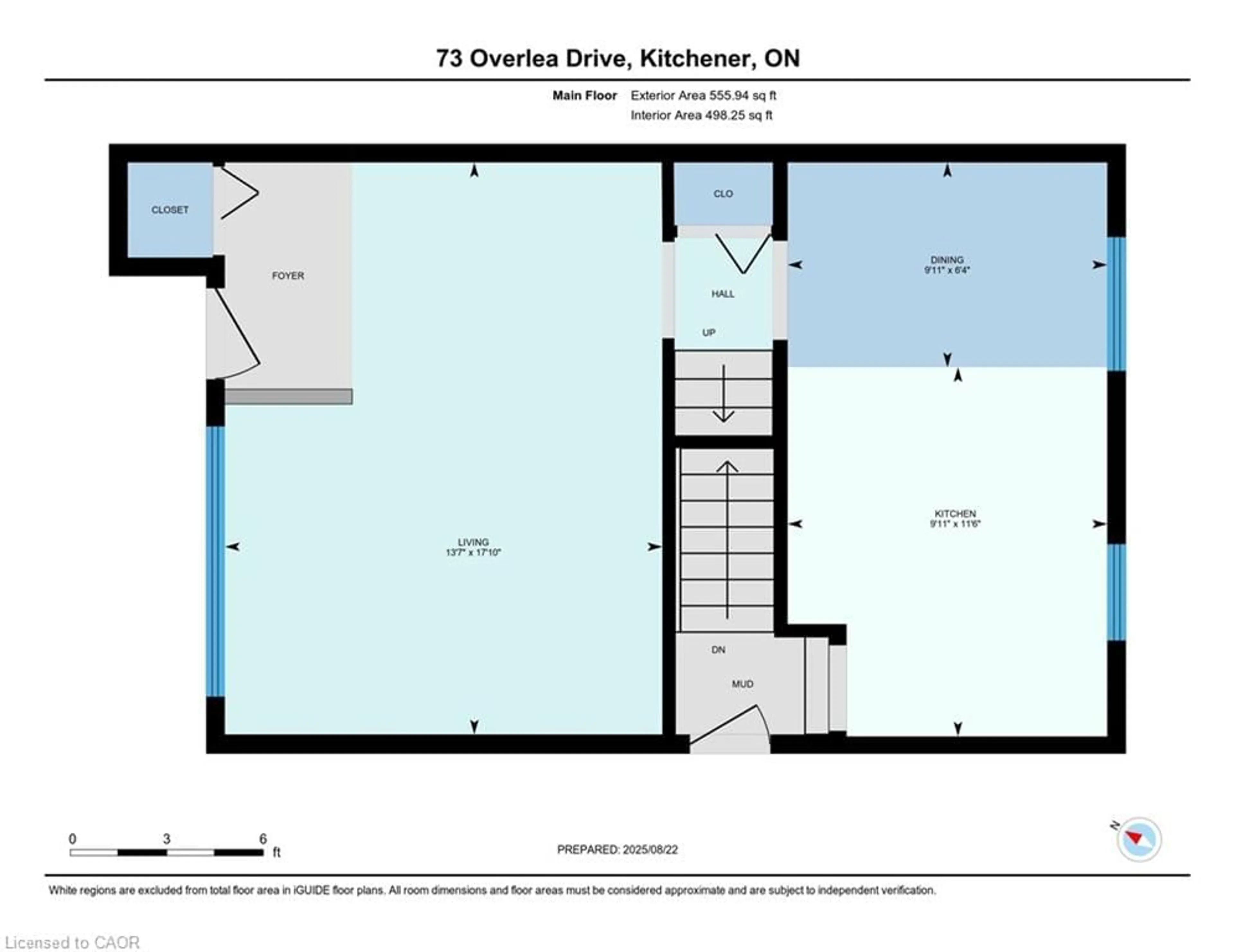 Floor plan for 73 Overlea Dr, Kitchener Ontario N2M 1S9