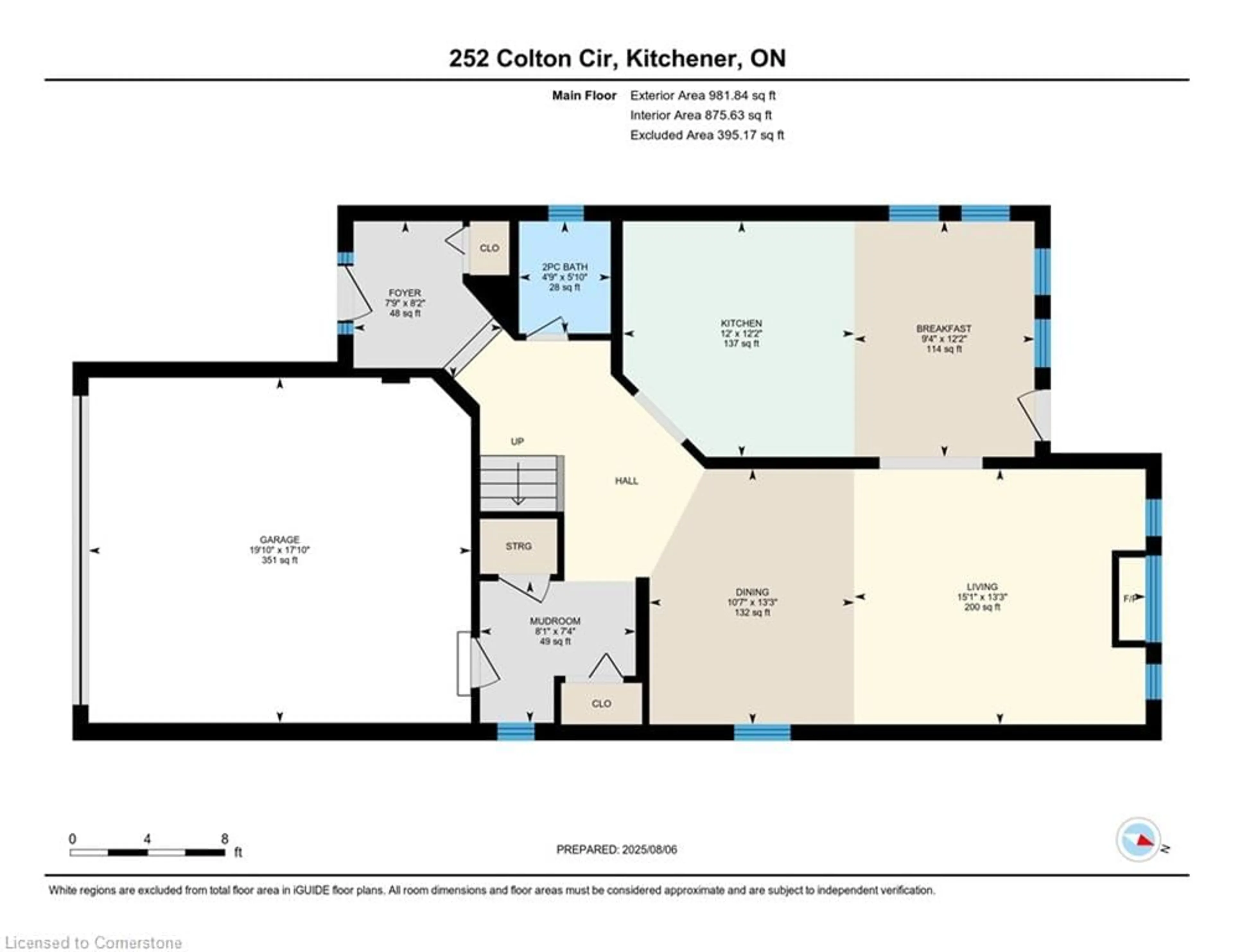 Floor plan for 252 Colton Cir, Kitchener Ontario N2A 4K2