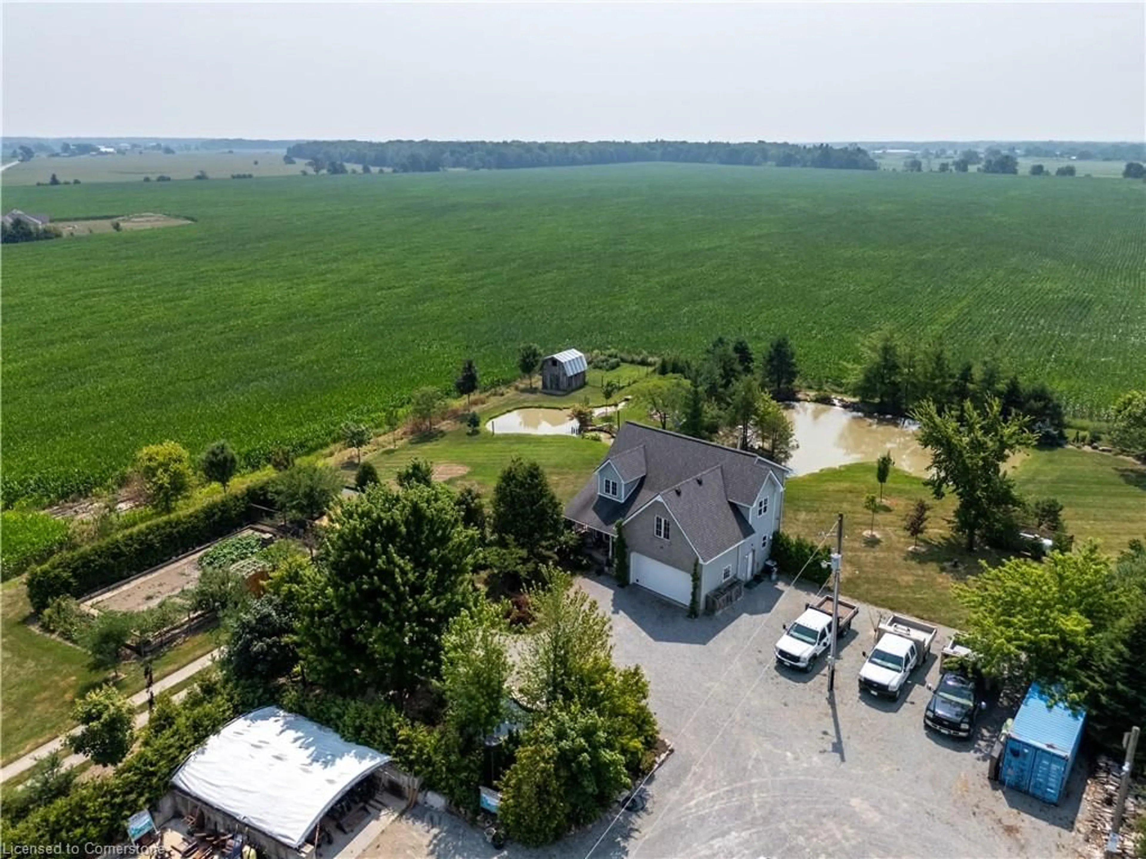 A pic from outside/outdoor area/front of a property/back of a property/a pic from drone, water/lake/river/ocean view for 9592 Concession 5, Caistor Centre Ontario L0R 1E0