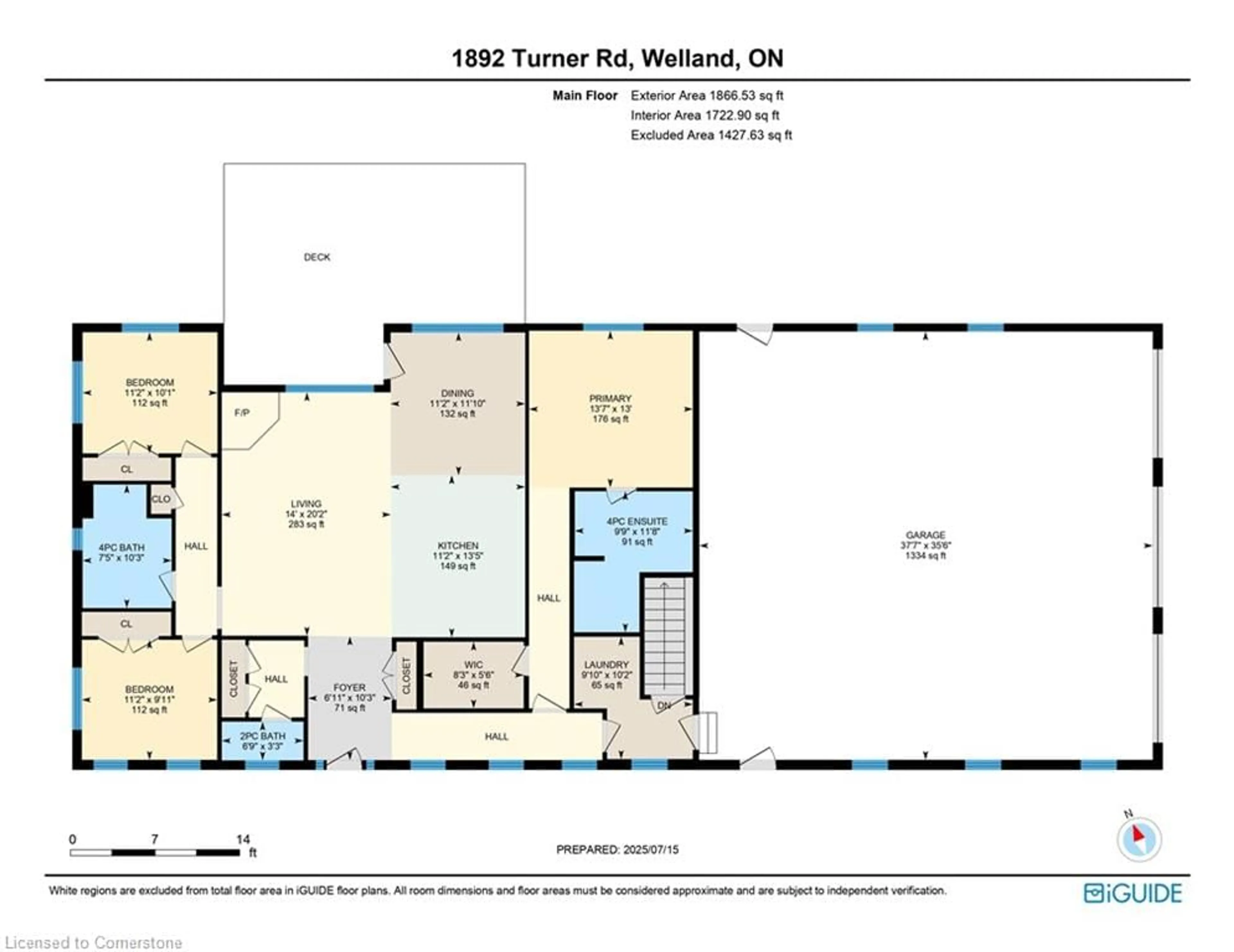 Floor plan for 1892 Turner Rd, Thorold Ontario L3B 5N5
