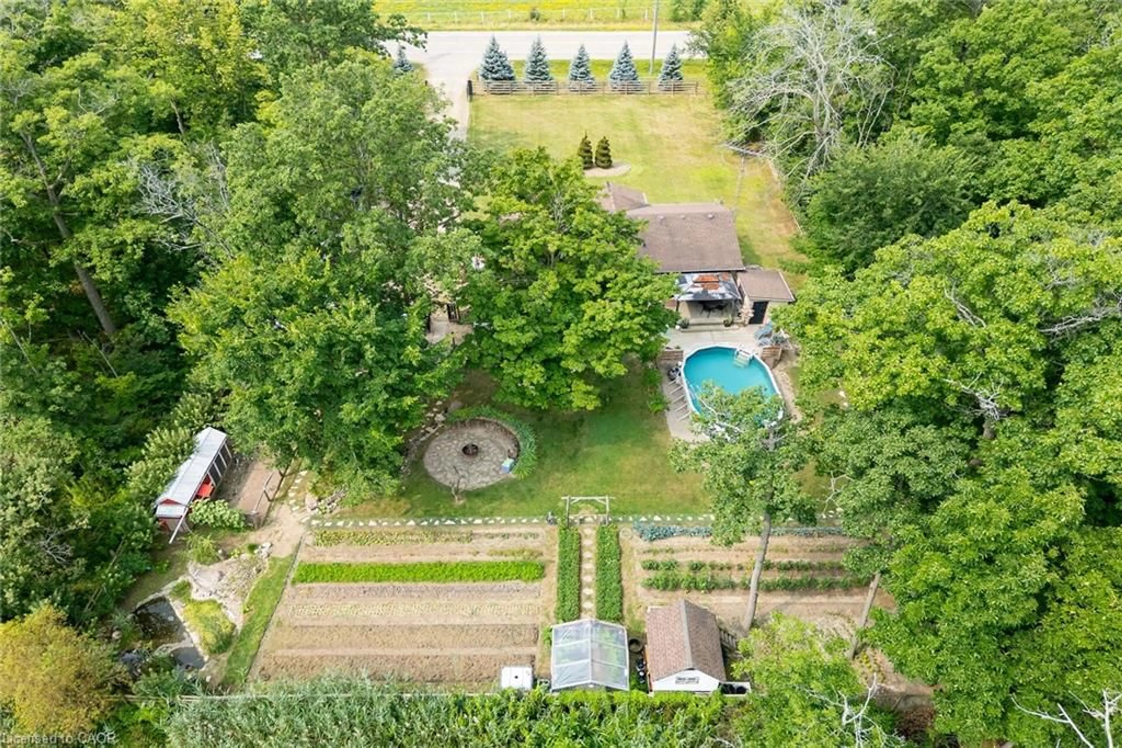 A pic from outside/outdoor area/front of a property/back of a property/a pic from drone, forest/trees view for 920 Highway 56, York Ontario N0A 1R0